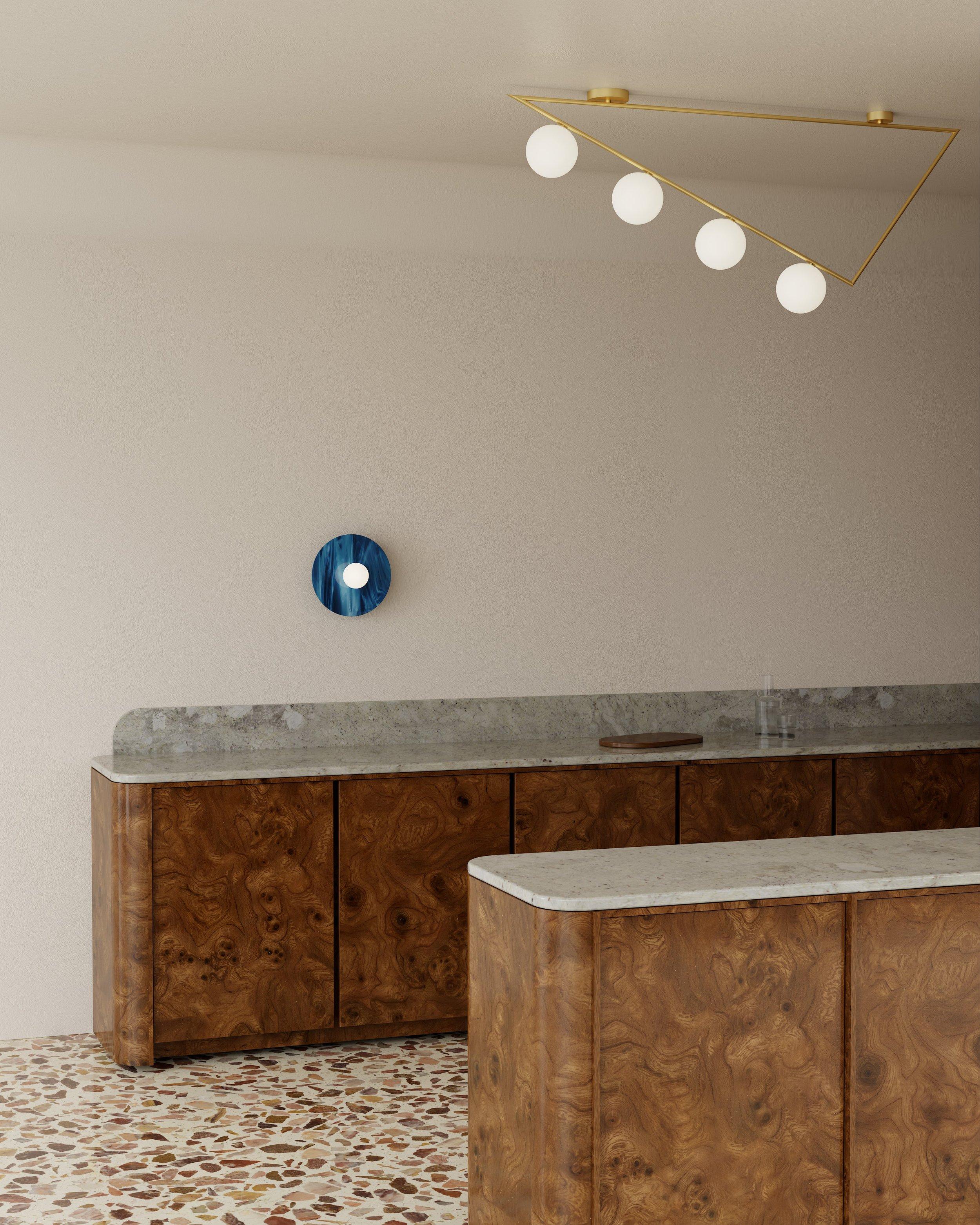Postmoderne Disc And Sphere Glass Wall Light 11 by Atelier Areti en vente