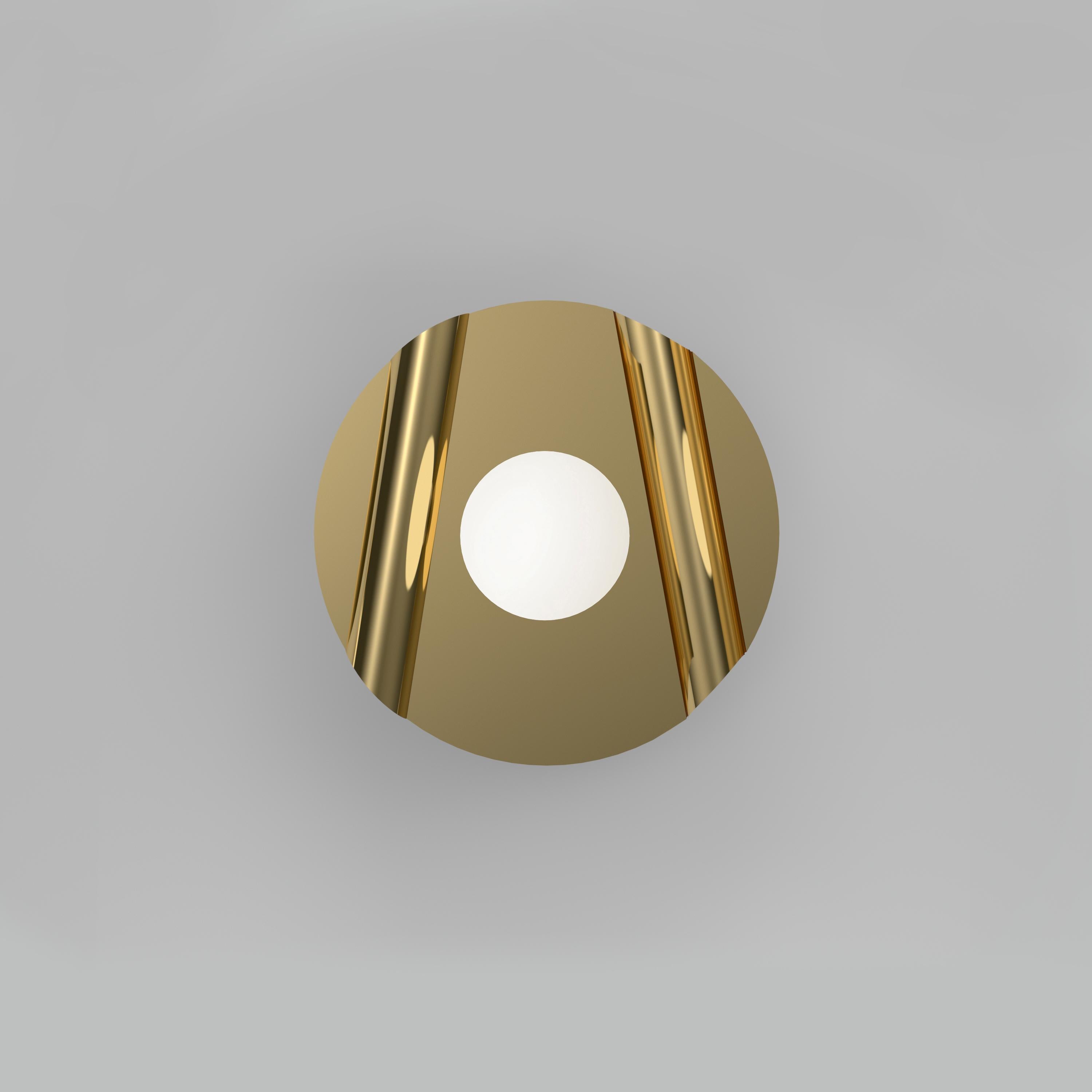 Aplique de Pared Disco y Esfera Intersectados by Atelier Areti Latón en venta