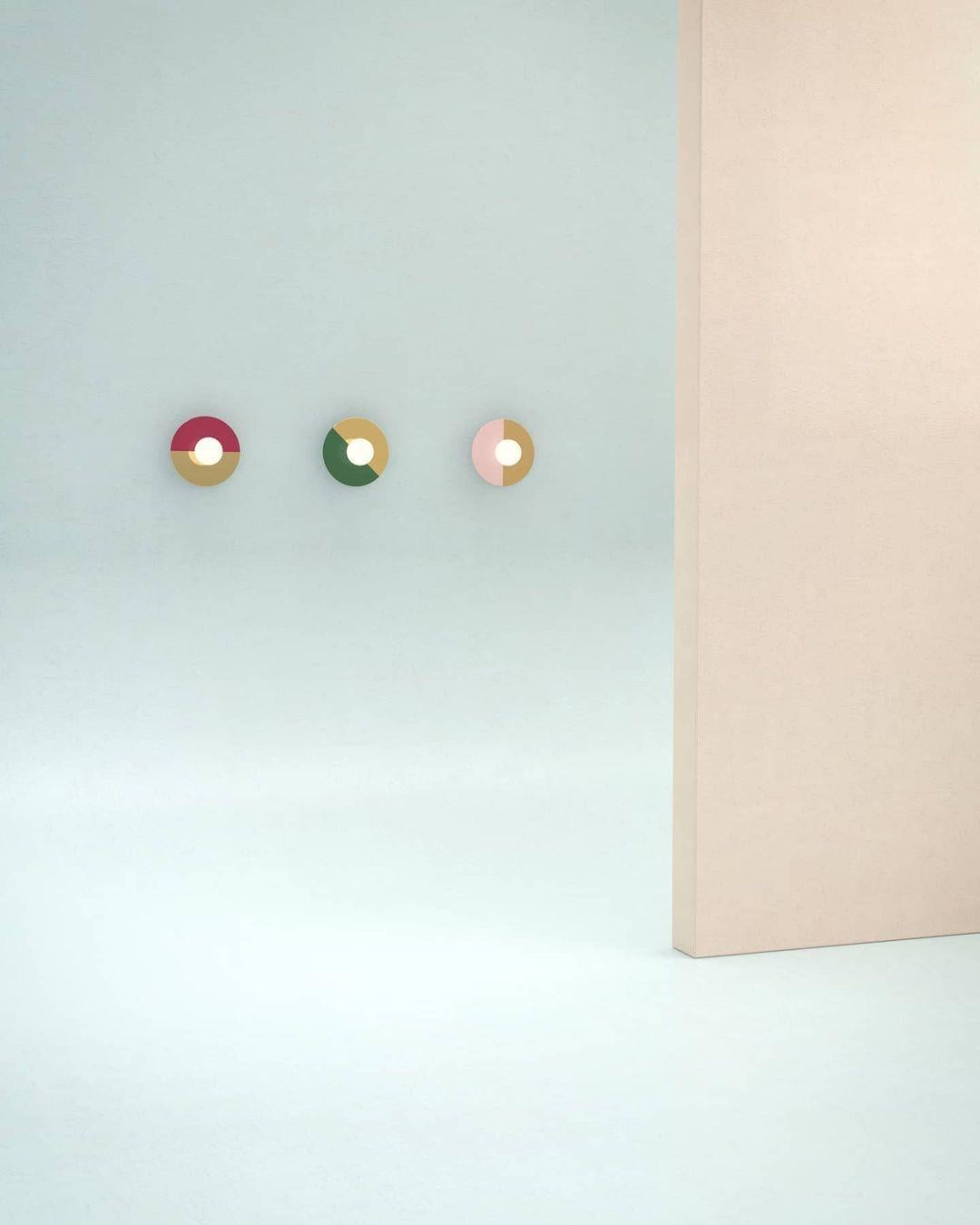 Postmoderne Applique murale Disc And Sphere en nickel semi-colore de l'Atelier Areti en vente
