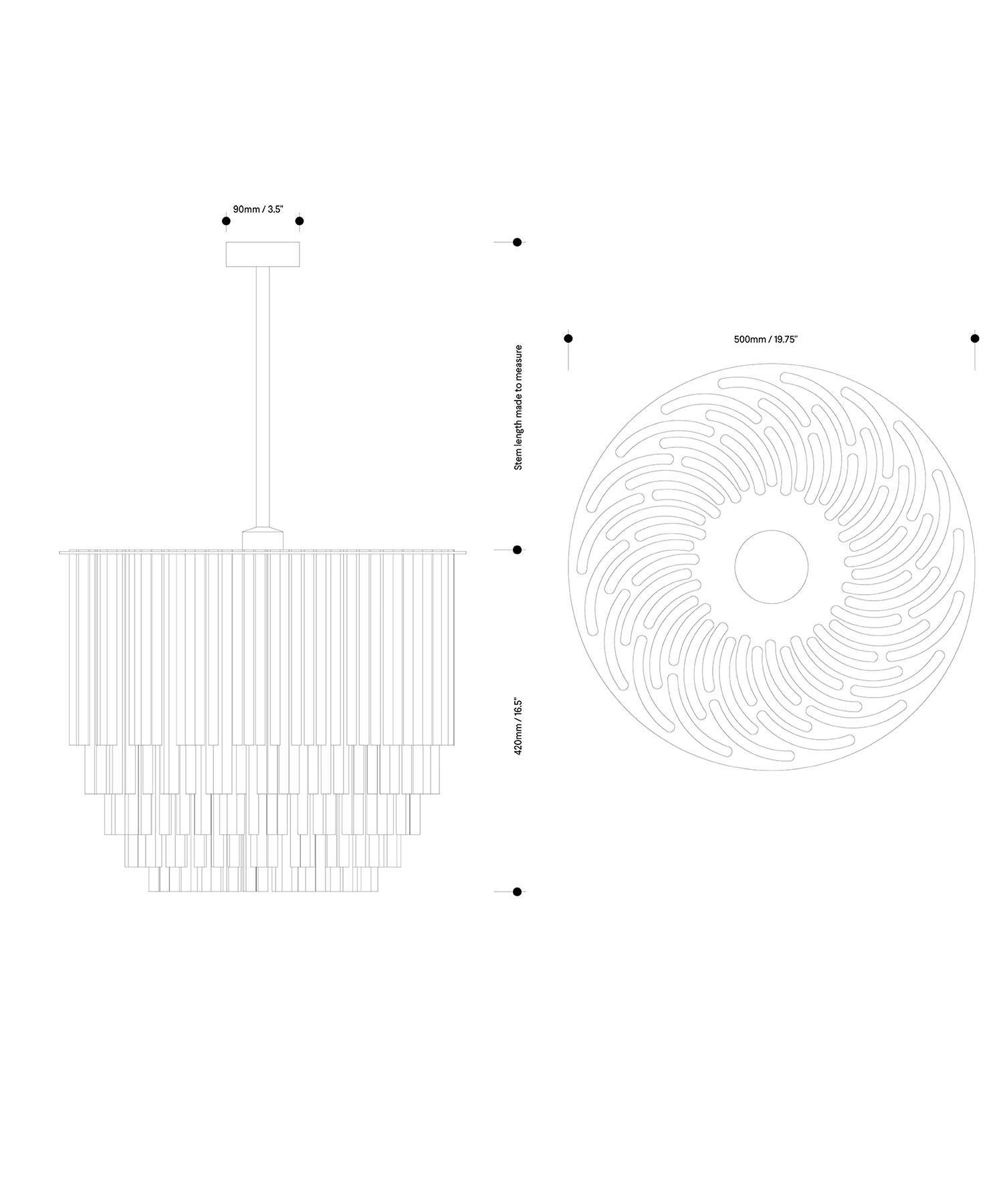 Ottone Lampadario a disco 500mm / 19,75