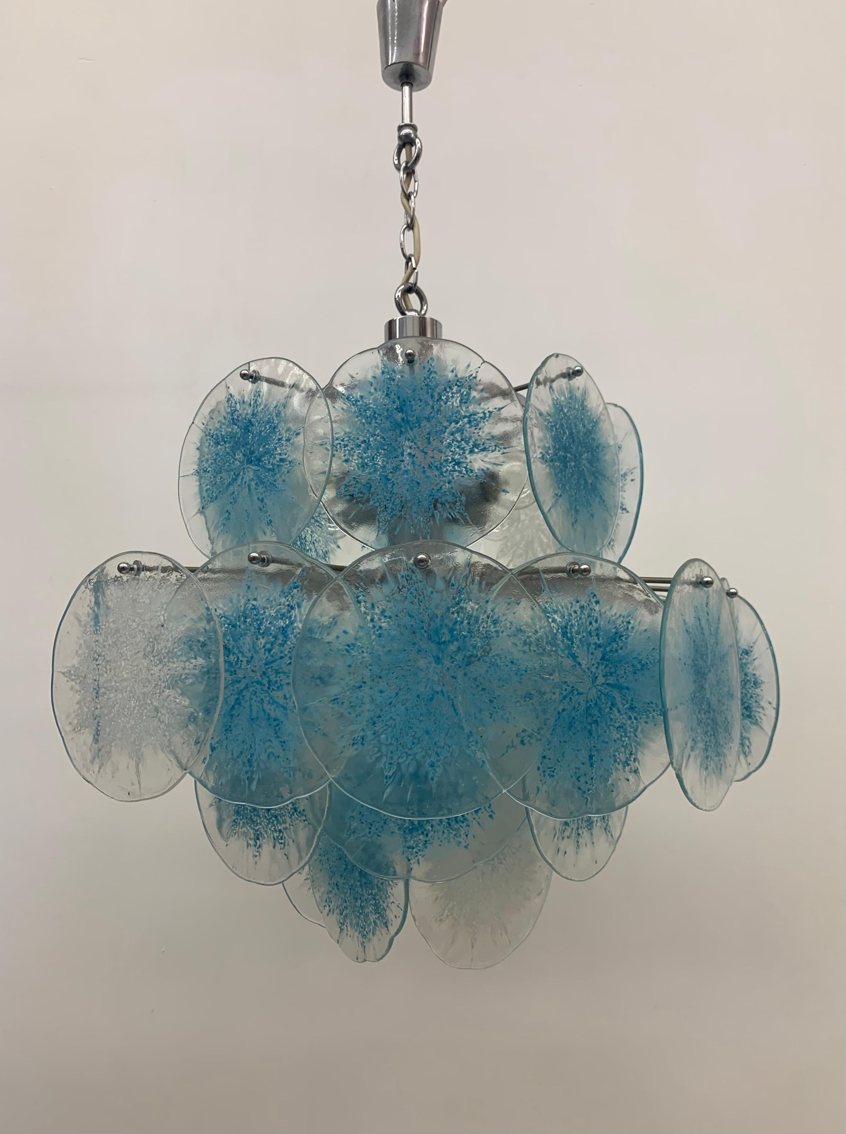 Mid-Century Modern Disc Chandelier by Vistosi, 1970s For Sale