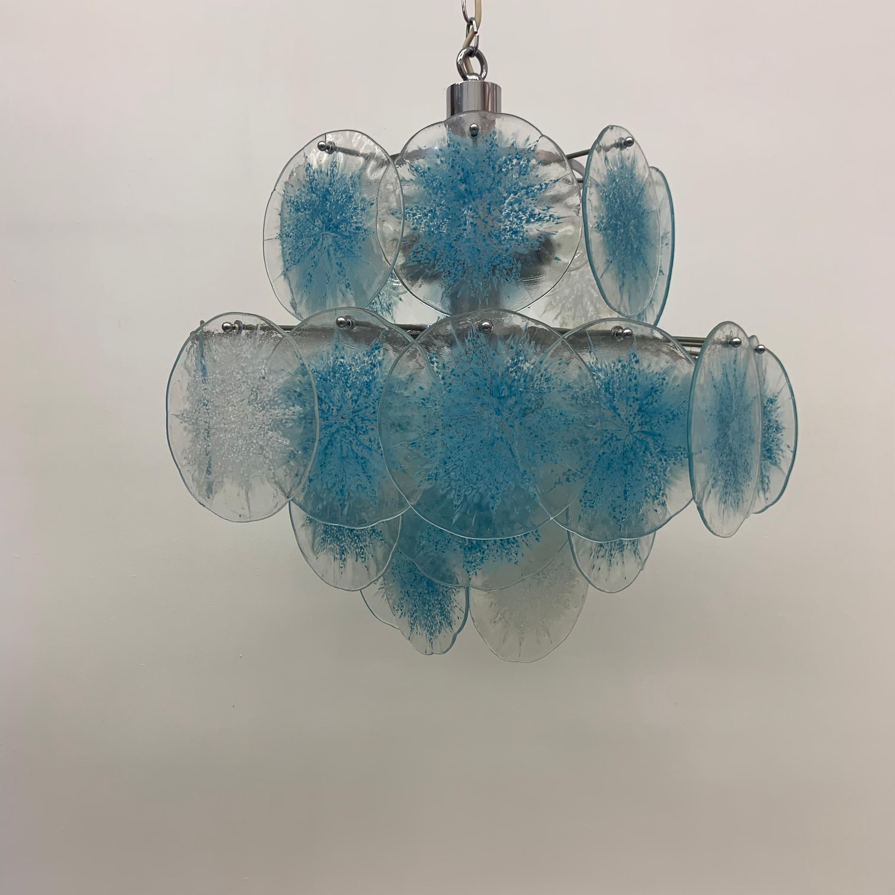 Disc Chandelier by Vistosi, 1970s In Good Condition For Sale In Delft, NL
