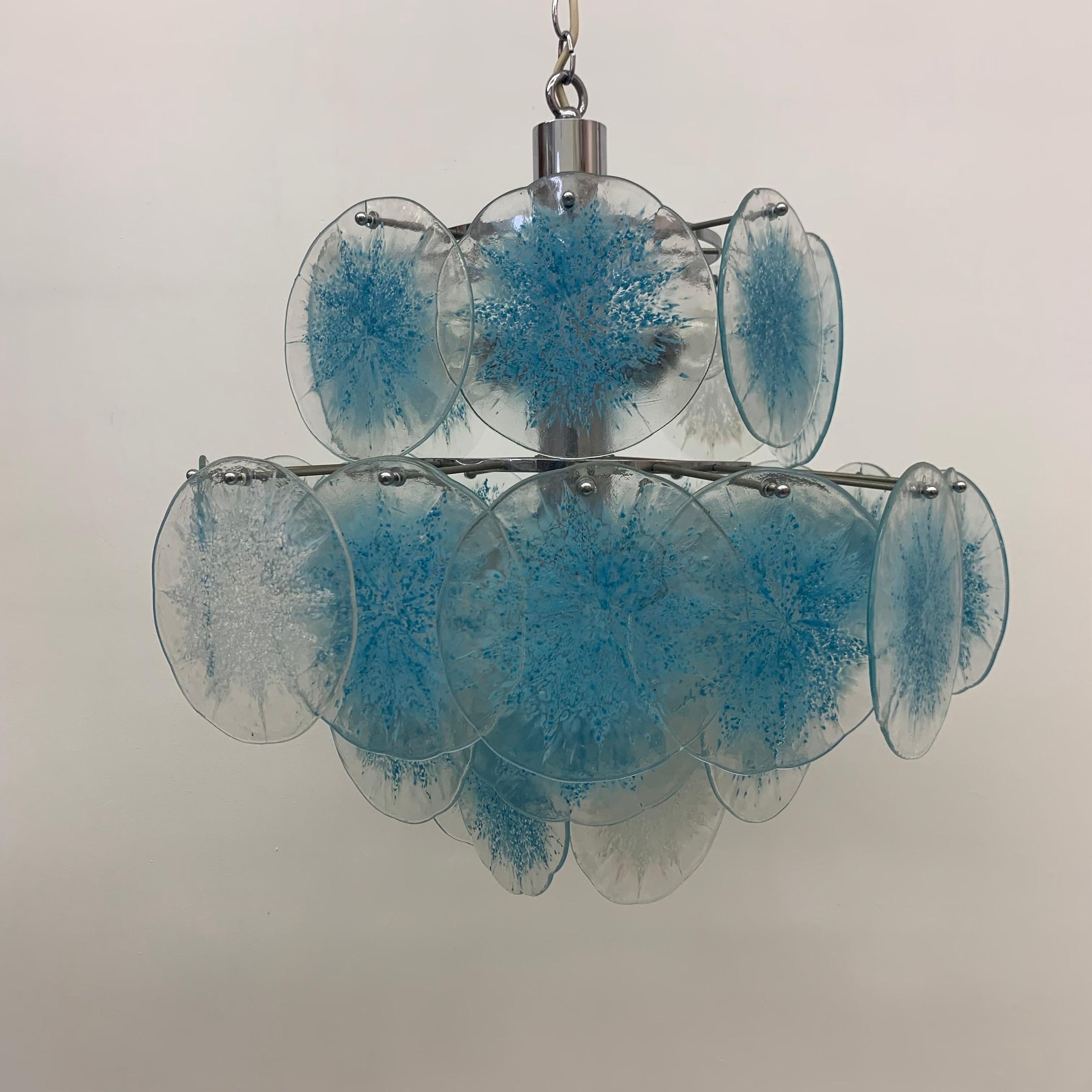 Late 20th Century Disc Chandelier by Vistosi, 1970s For Sale