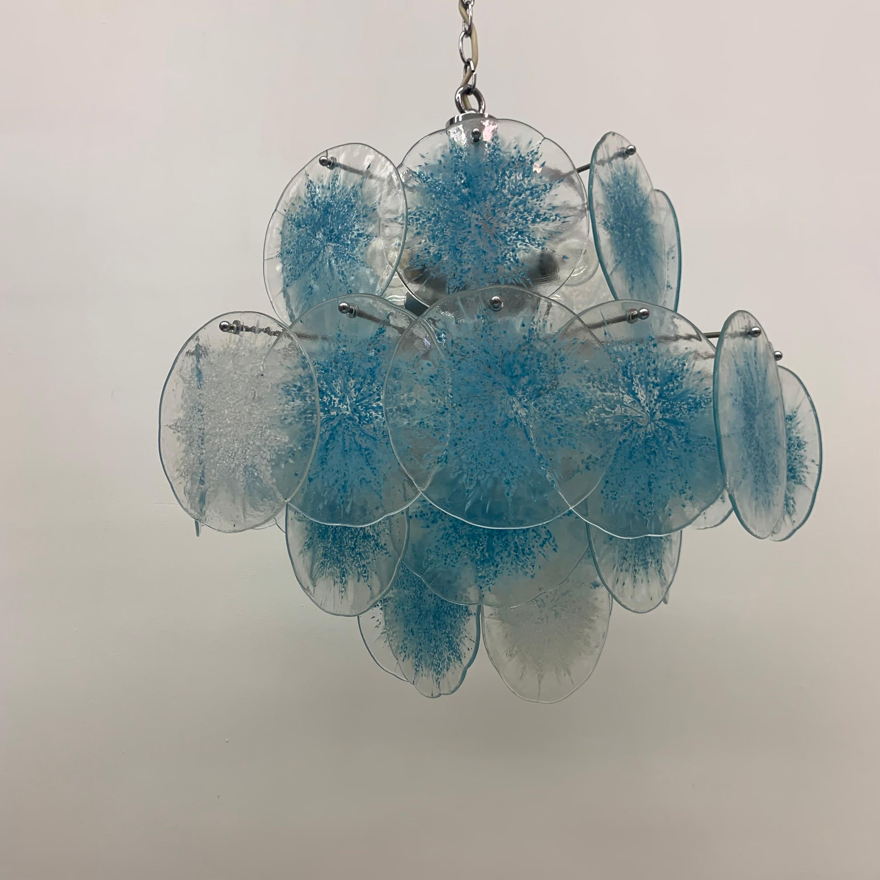 Metal Disc Chandelier by Vistosi, 1970s For Sale
