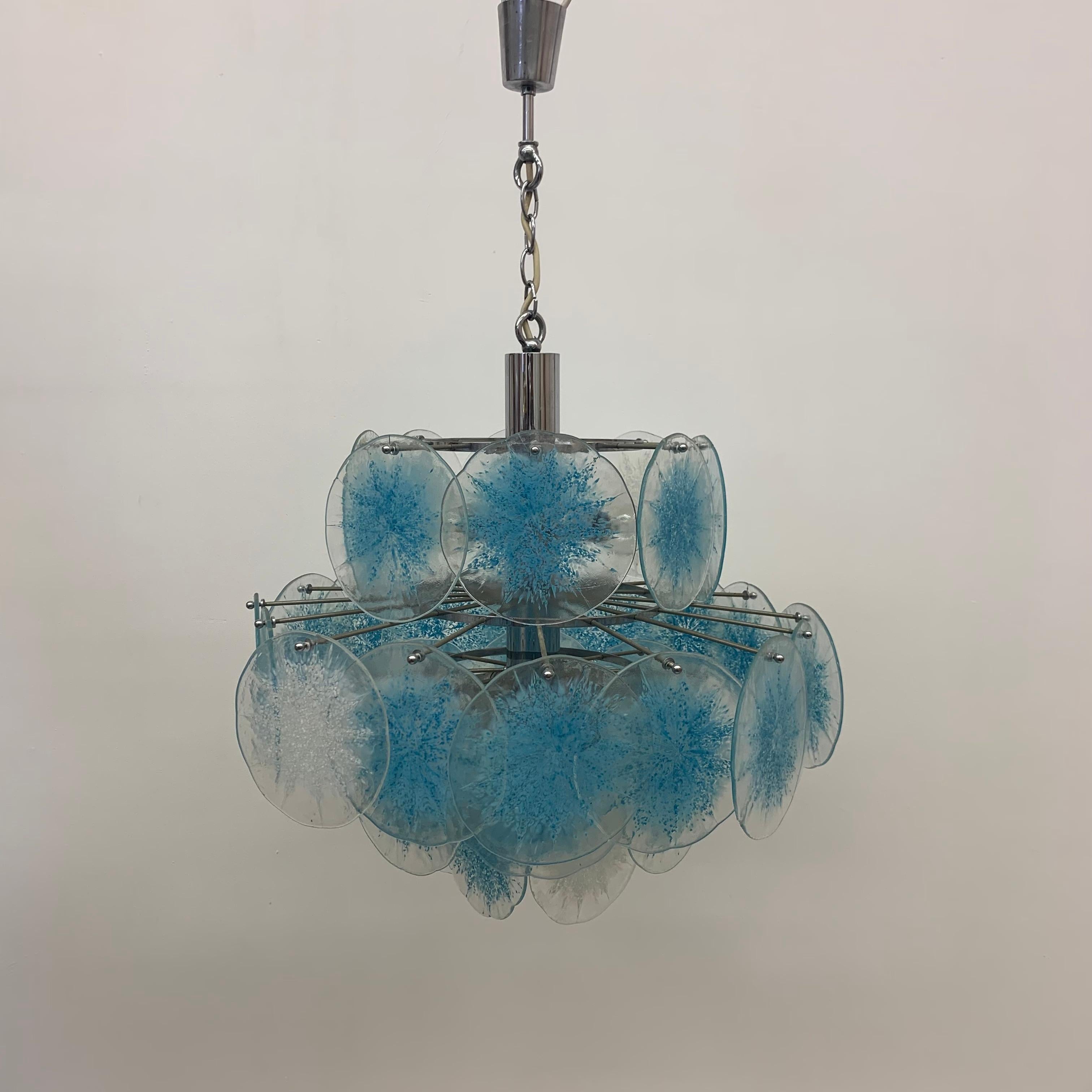 Disc Chandelier by Vistosi, 1970s For Sale 1