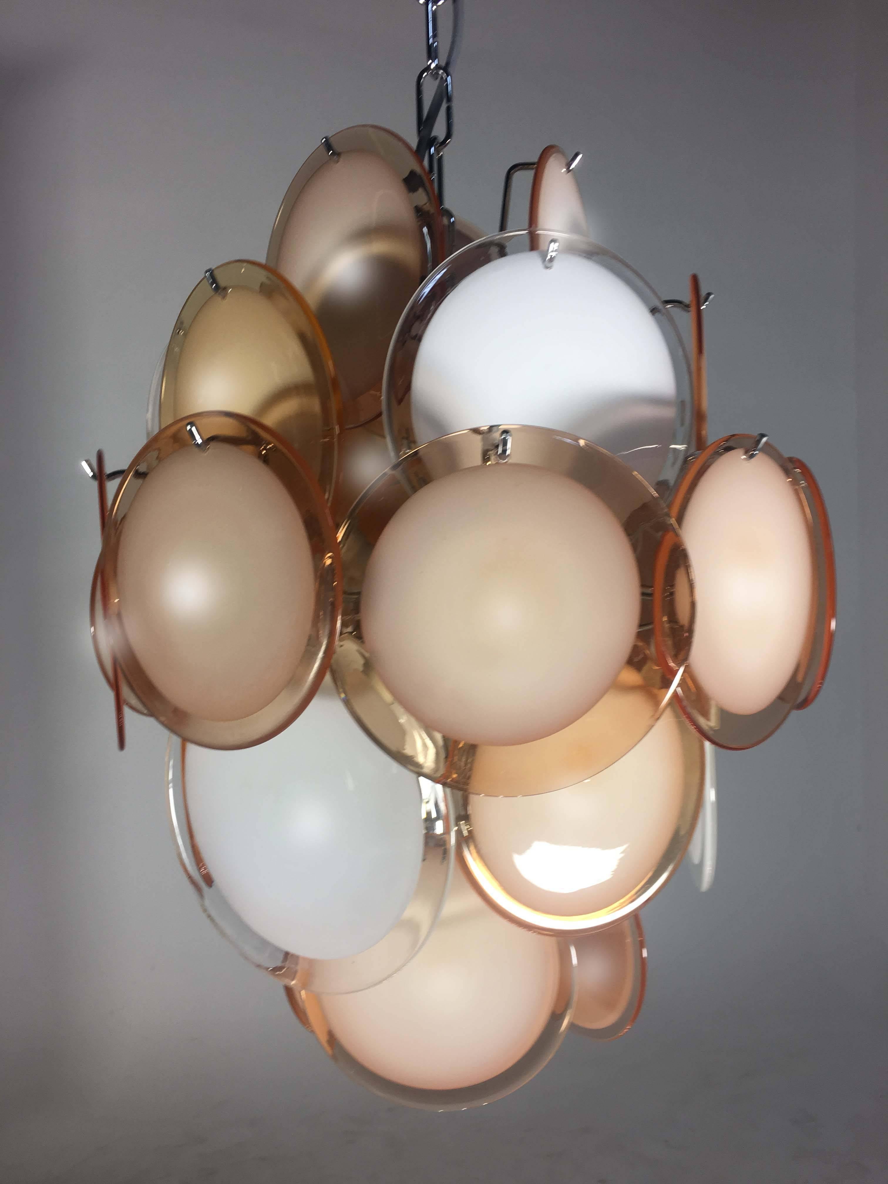  Disc Chandelier by Vistosi, Murano, 1970s In Excellent Condition In Budapest, HU
