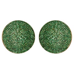 Boucles d'oreilles disque tsavorite en or 14 carats