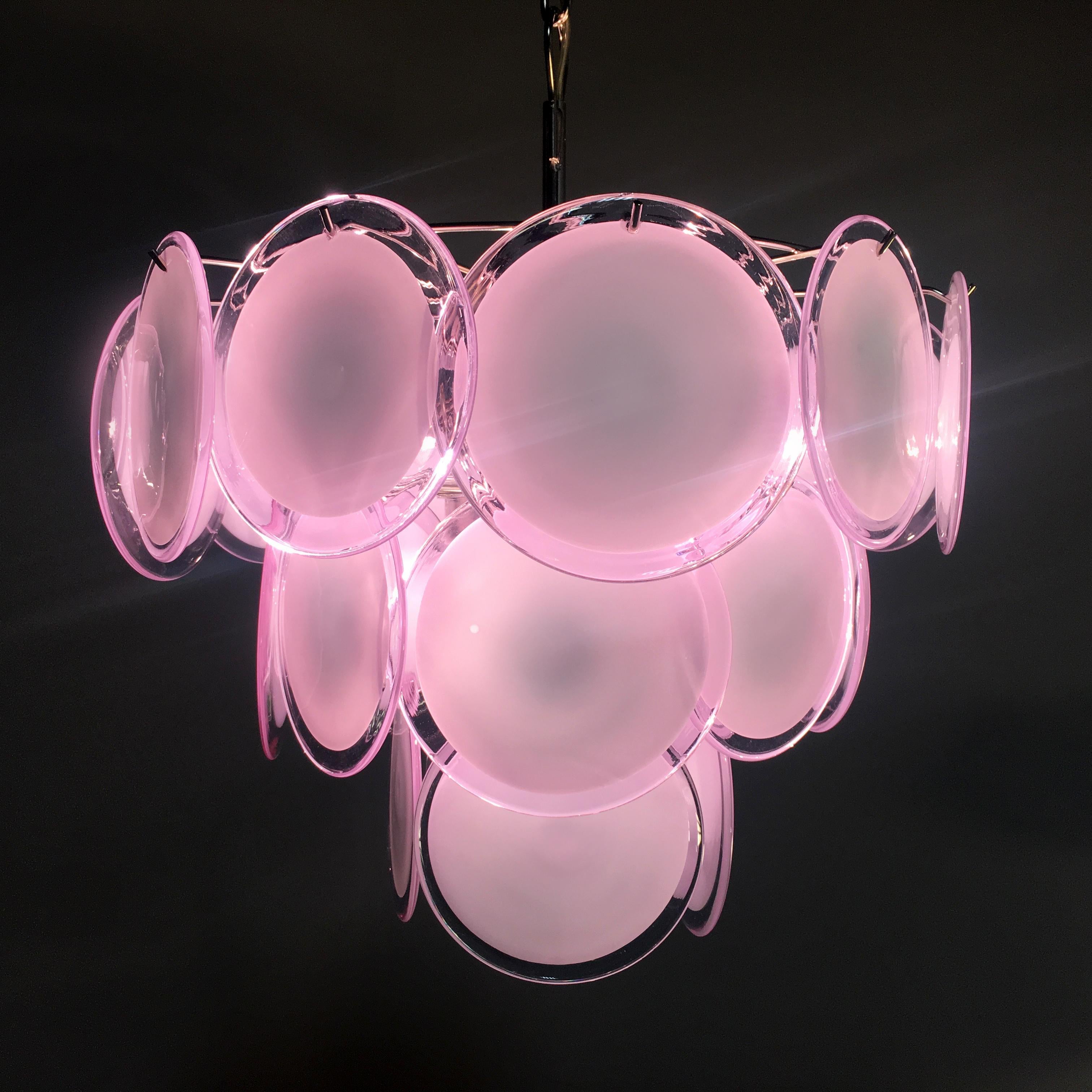 Disc Murano Glass Chandeliers by Vistosi Style For Sale 2