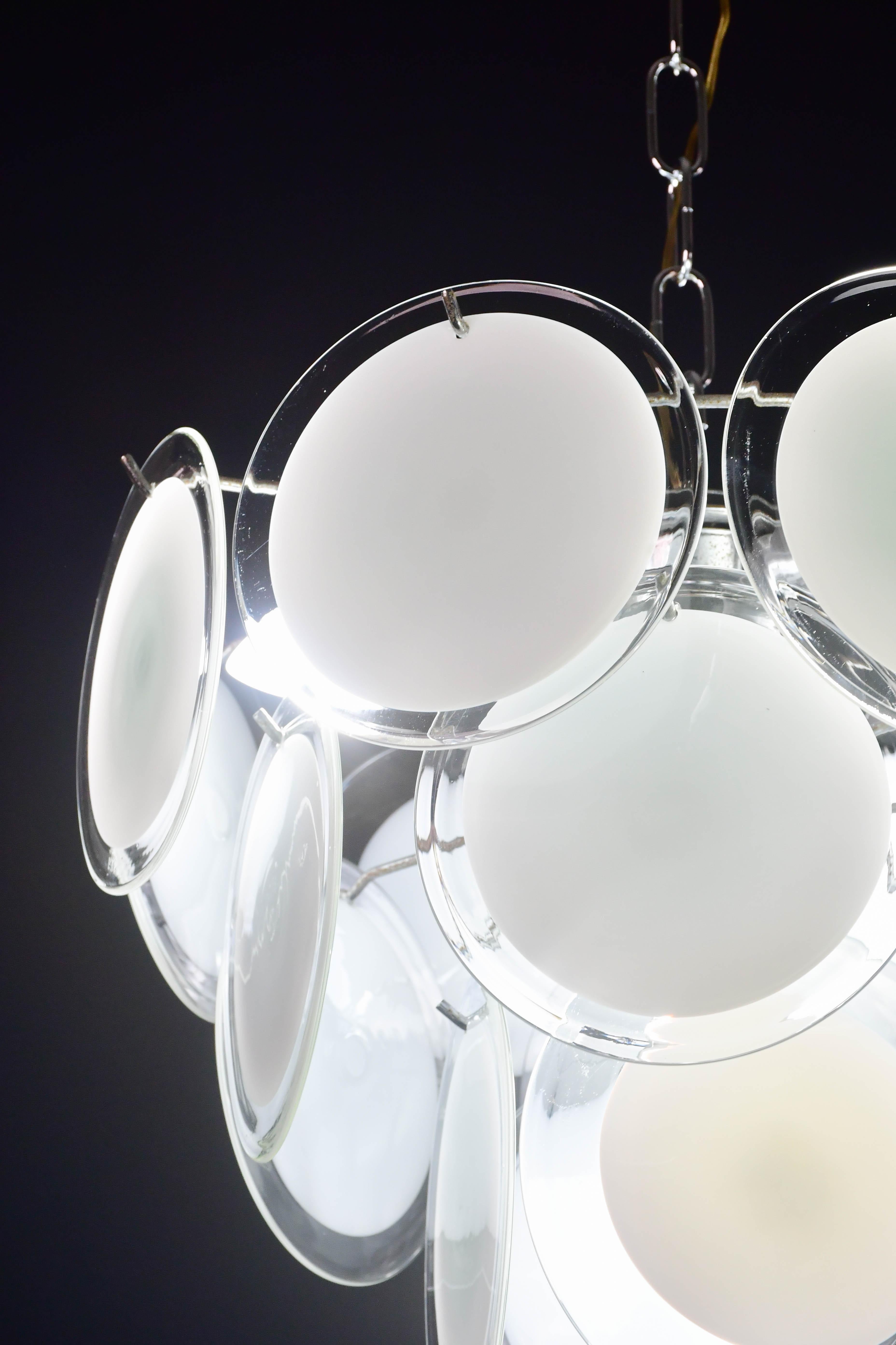 Kronleuchter aus weißem Muranoglas von Vistosi im Angebot 8
