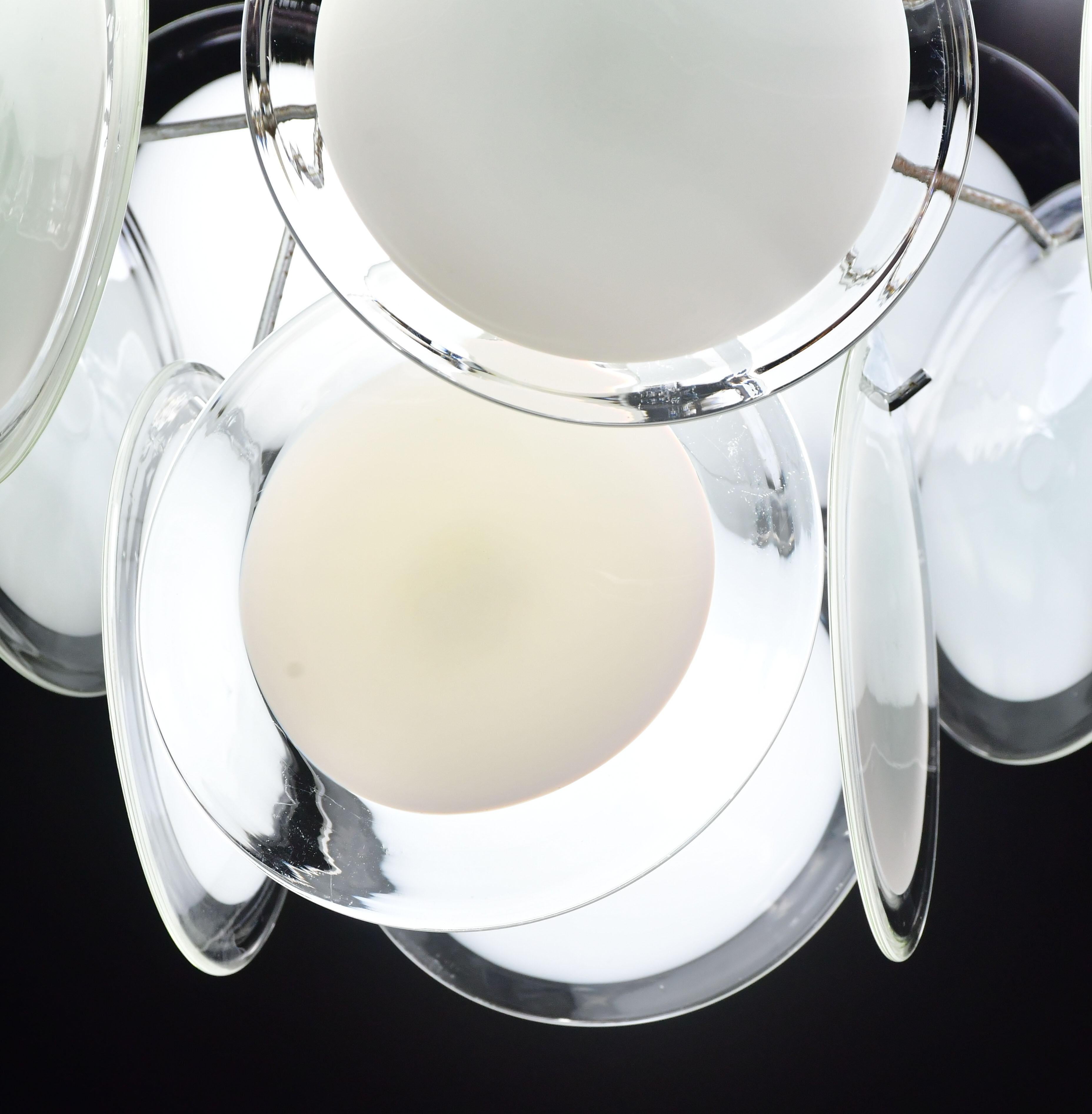 Kronleuchter aus weißem Muranoglas von Vistosi im Angebot 10