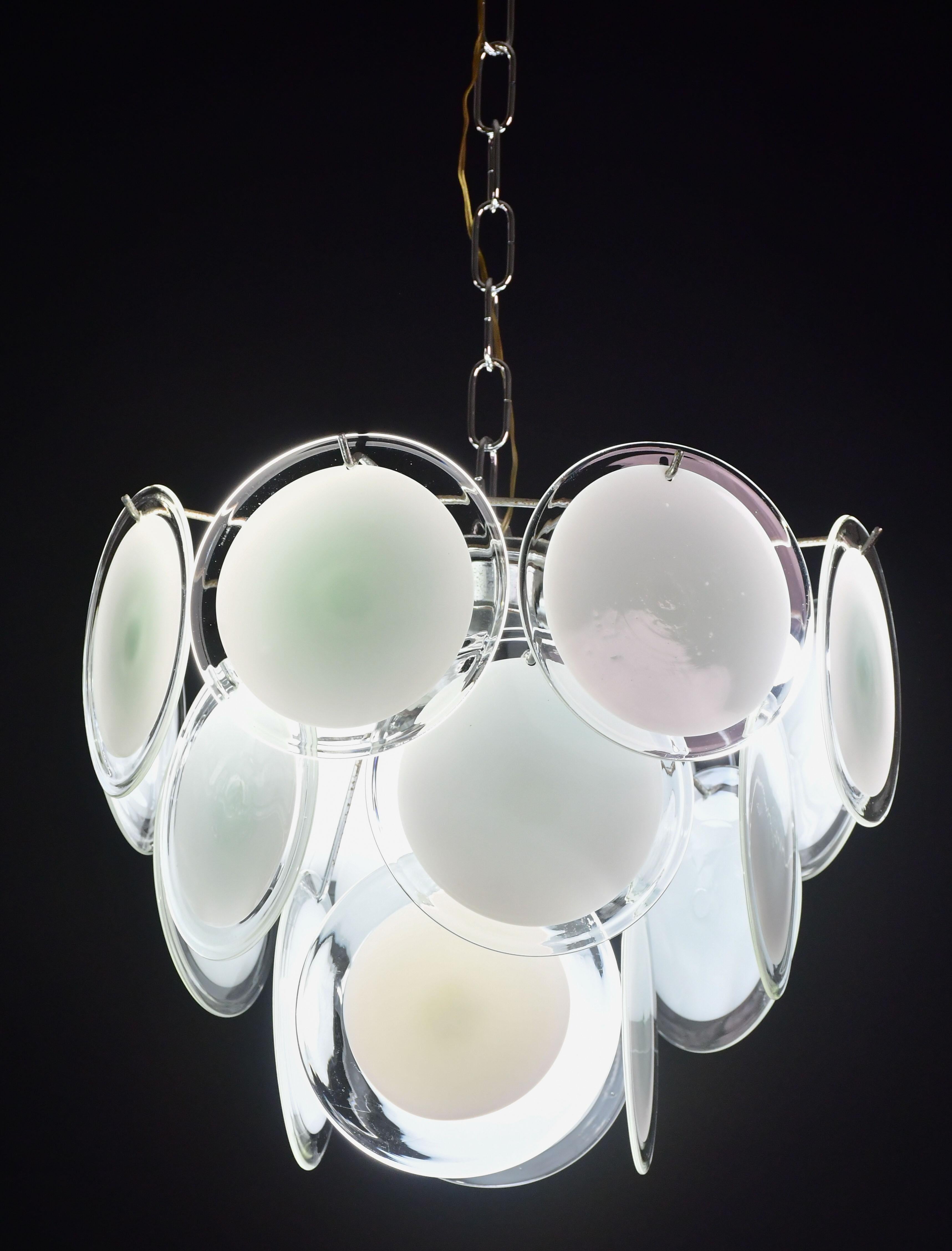 Kronleuchter aus weißem Muranoglas von Vistosi im Angebot 1