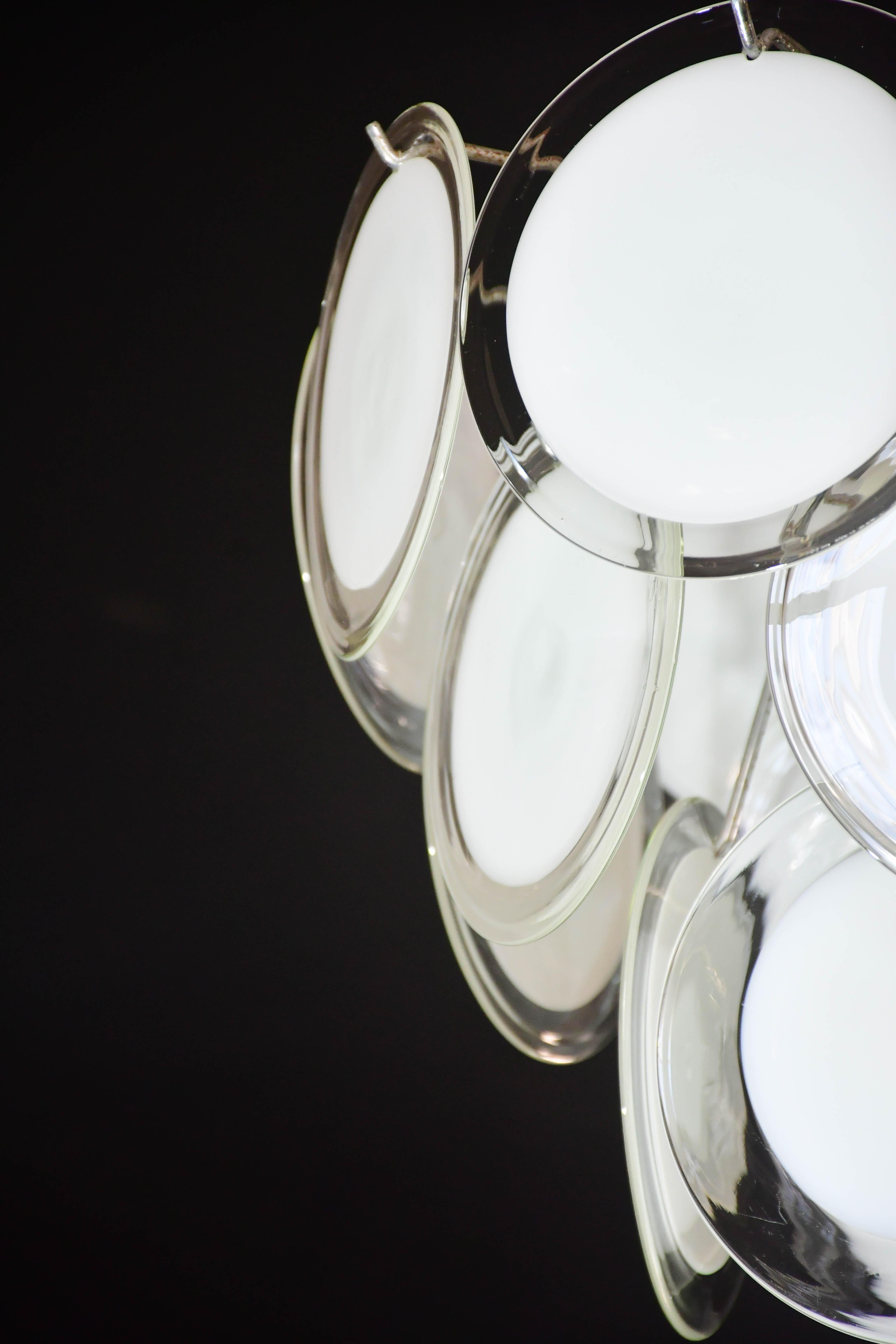 Kronleuchter aus weißem Muranoglas von Vistosi im Angebot 4
