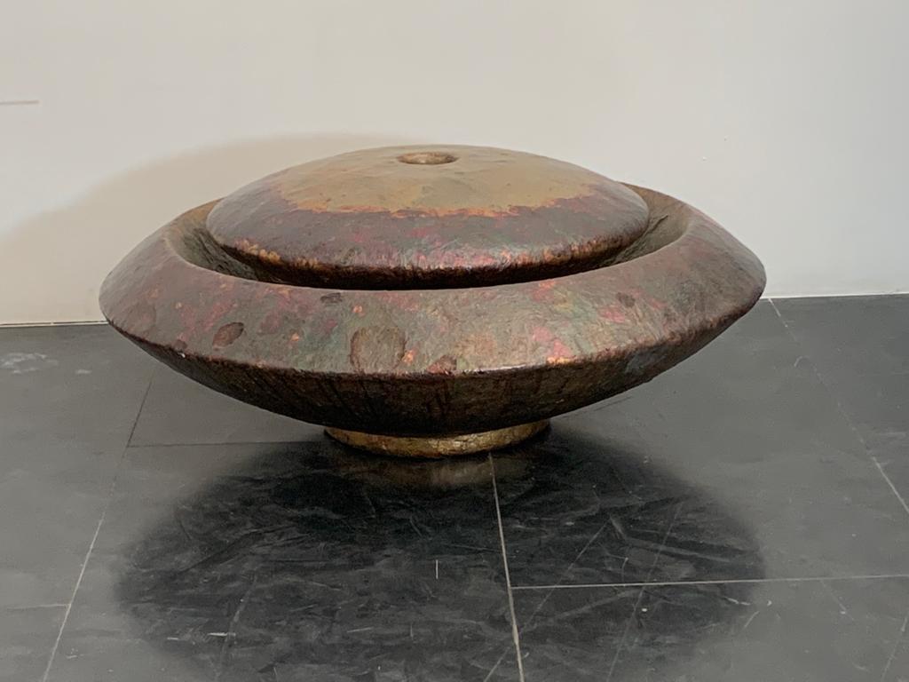 Ravi Sing's 'Astral Disk' fountain in fibreglass and copper.