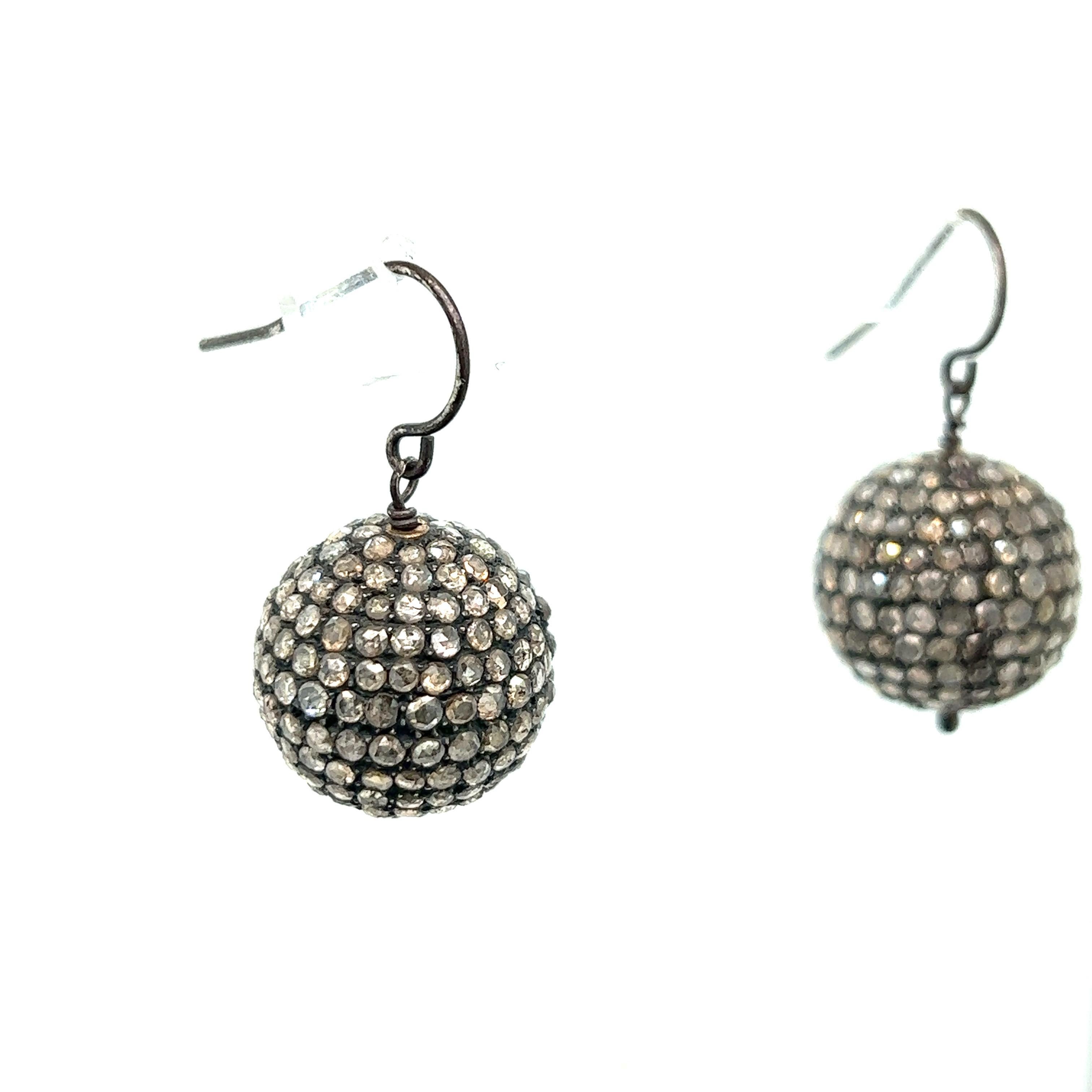 black disco ball earrings