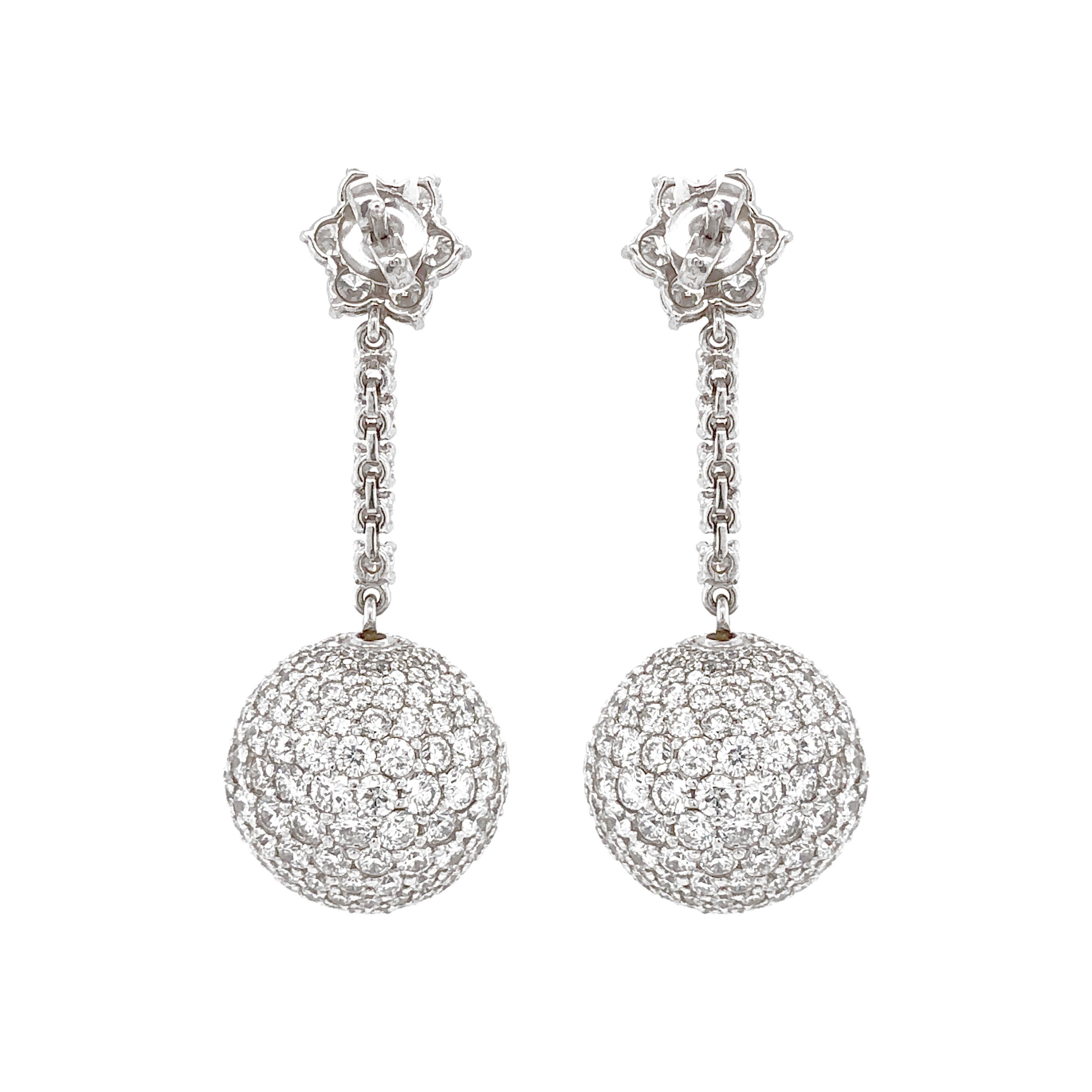 disco ball diamond earrings