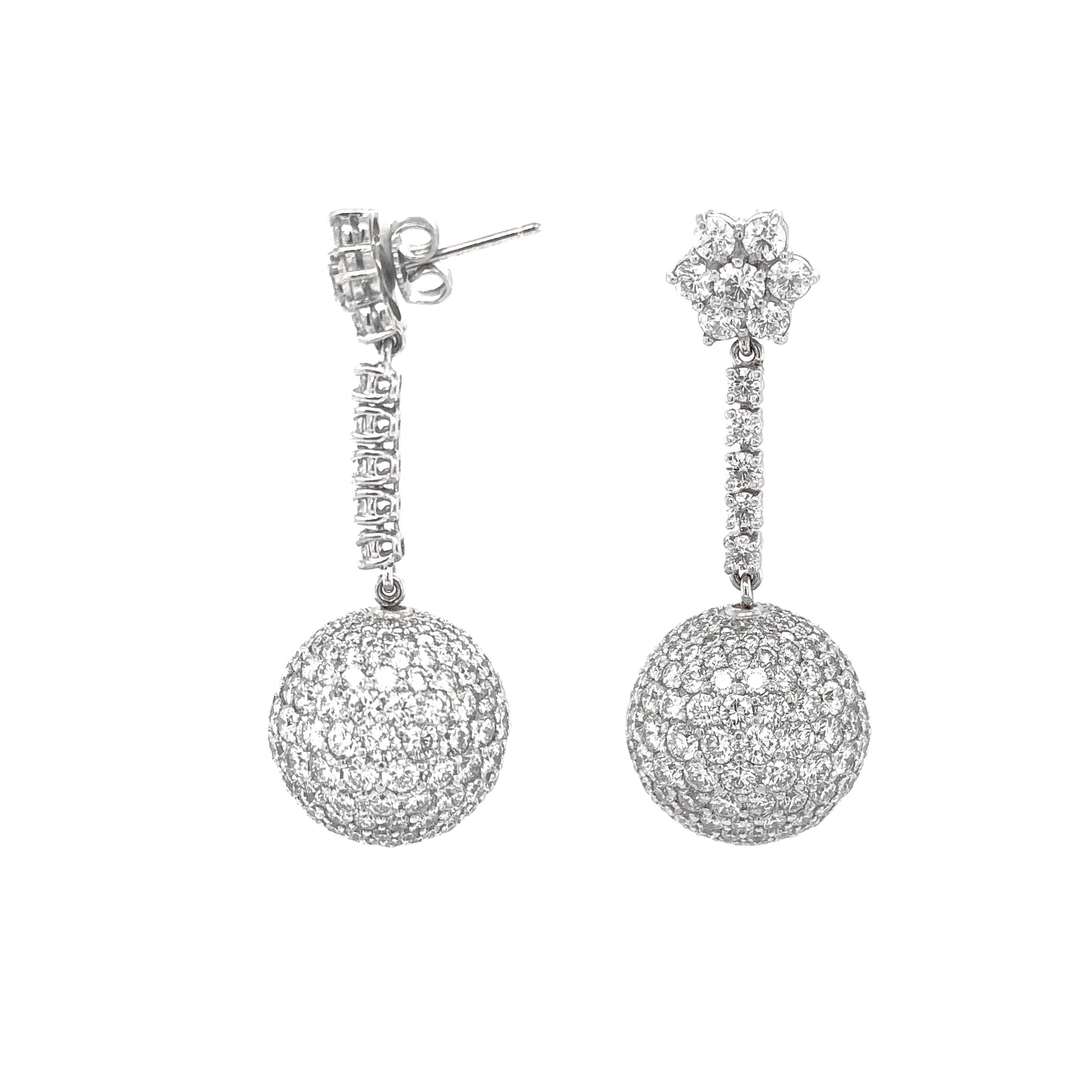 diamond disco ball earrings