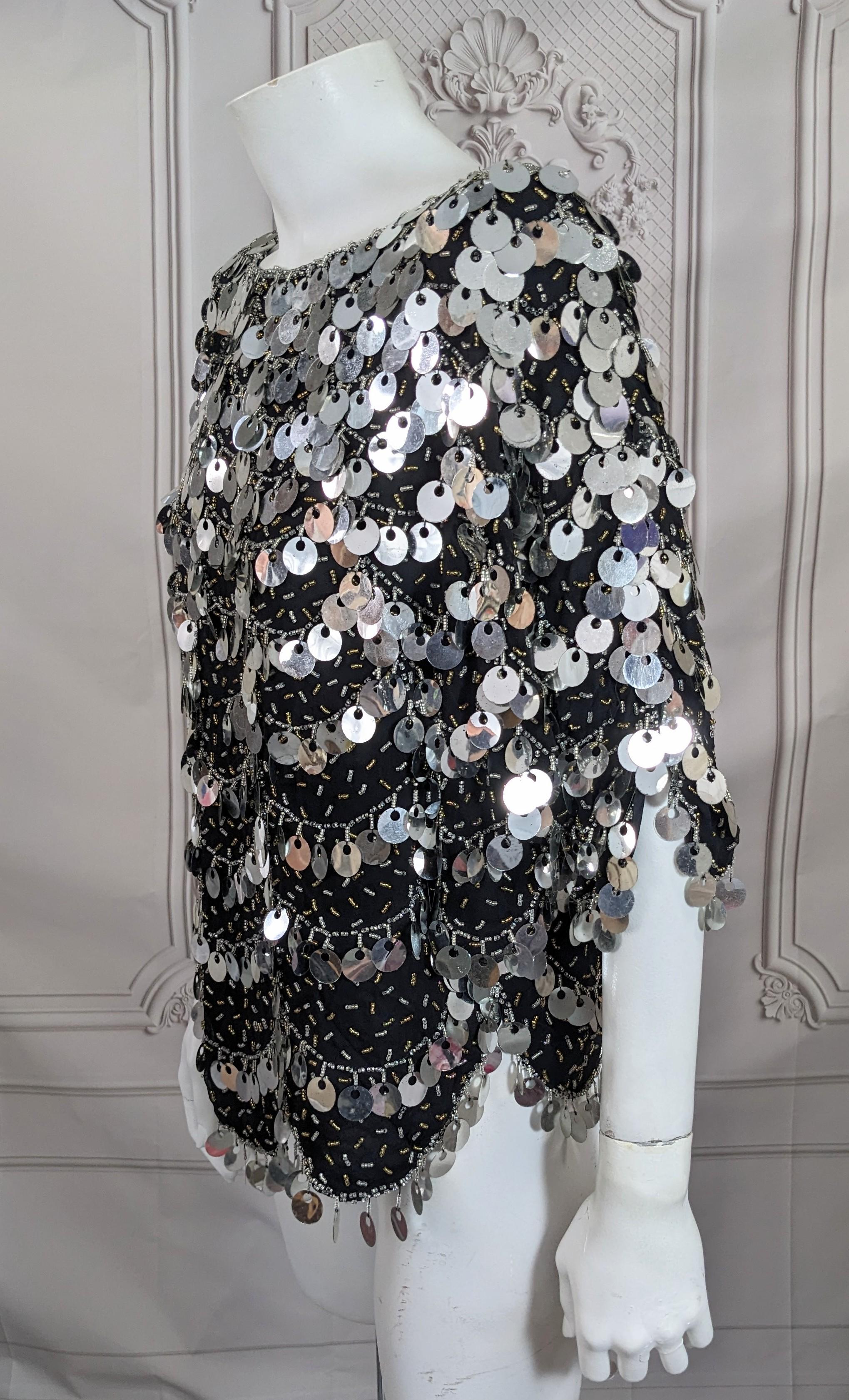 Noir Top Disco perlé et pailleté en vente