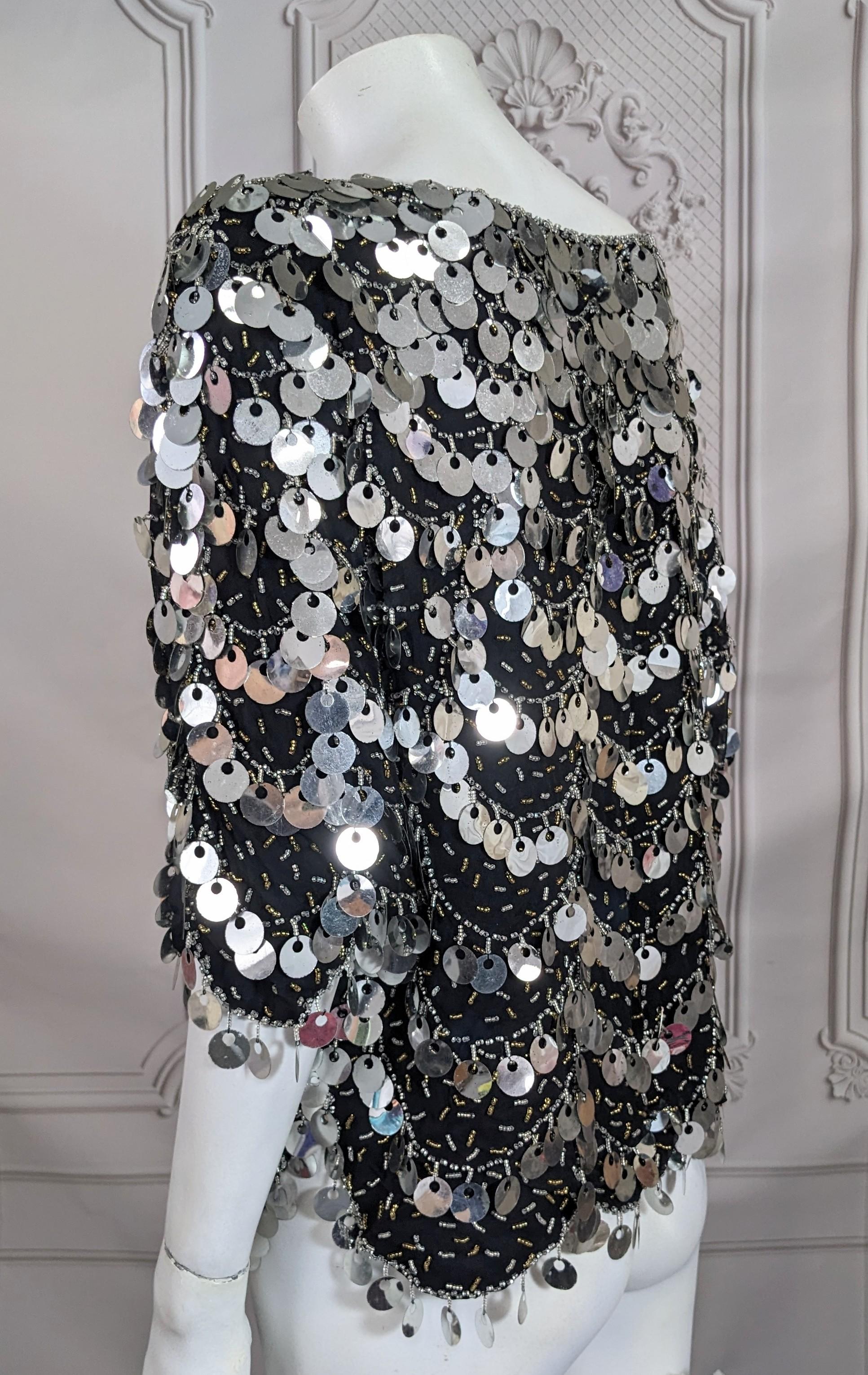Top Disco perlé et pailleté Bon état - En vente à New York, NY