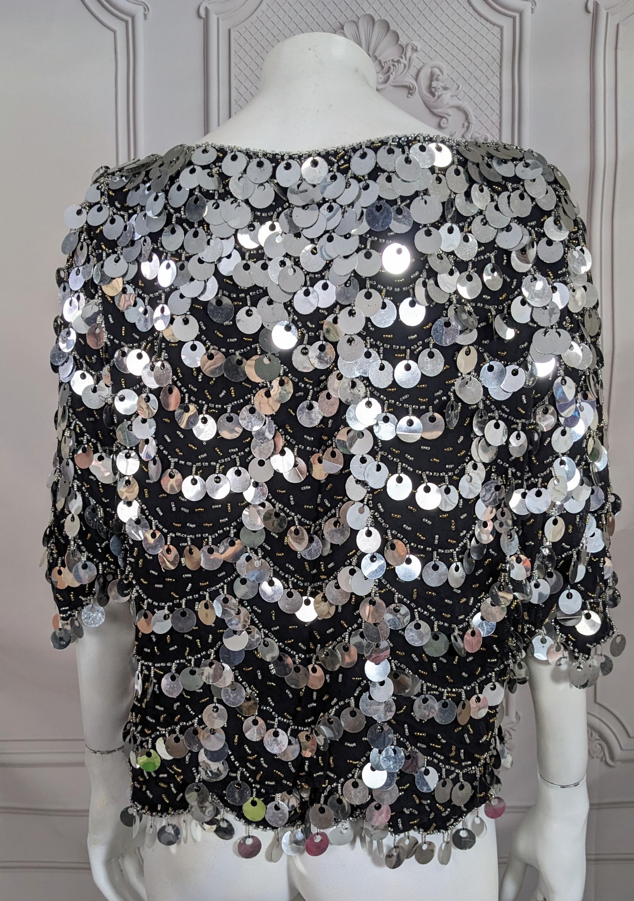 Top Disco perlé et pailleté Unisexe en vente