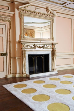 Disco Dots Rug in Gold and Pearl by Sasha Bikoff Interior Design