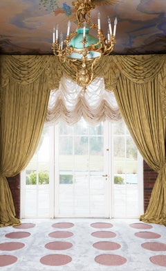 Disco Dots Rug in Rose Gold and Platinum by Sasha Bikoff Interior Design