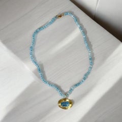 DISCO NECKLACE, Aquamarin, Citrin und 14k Gold