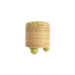 Disco Pouf aus getöntem Rattan und HR-Schaum von POPUS EDITIONS