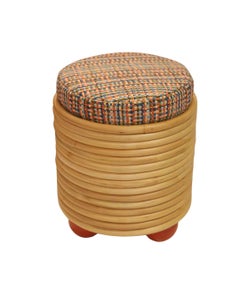 Disco Pouf aus getöntem Rattan und HR-Schaum von POPUS EDITIONS