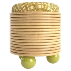 Disco Pouf aus getöntem Rattan und HR-Schaum von POPUS EDITIONS