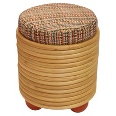 Disco Pouf aus getöntem Rattan und HR-Schaum von POPUS EDITIONS