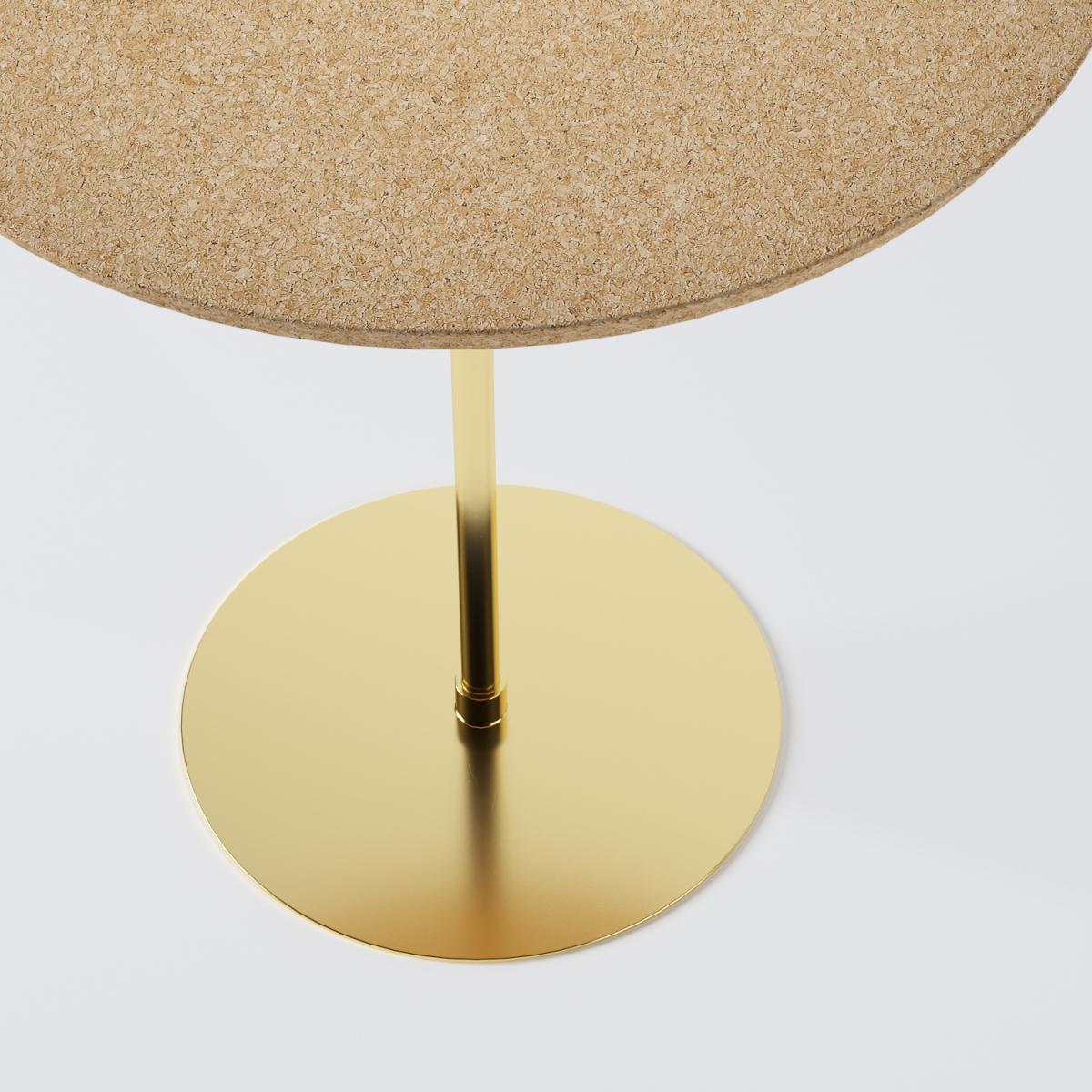 Post-Modern Disco Side Table Brass and Natural Cork by decarvalho atelier For Sale