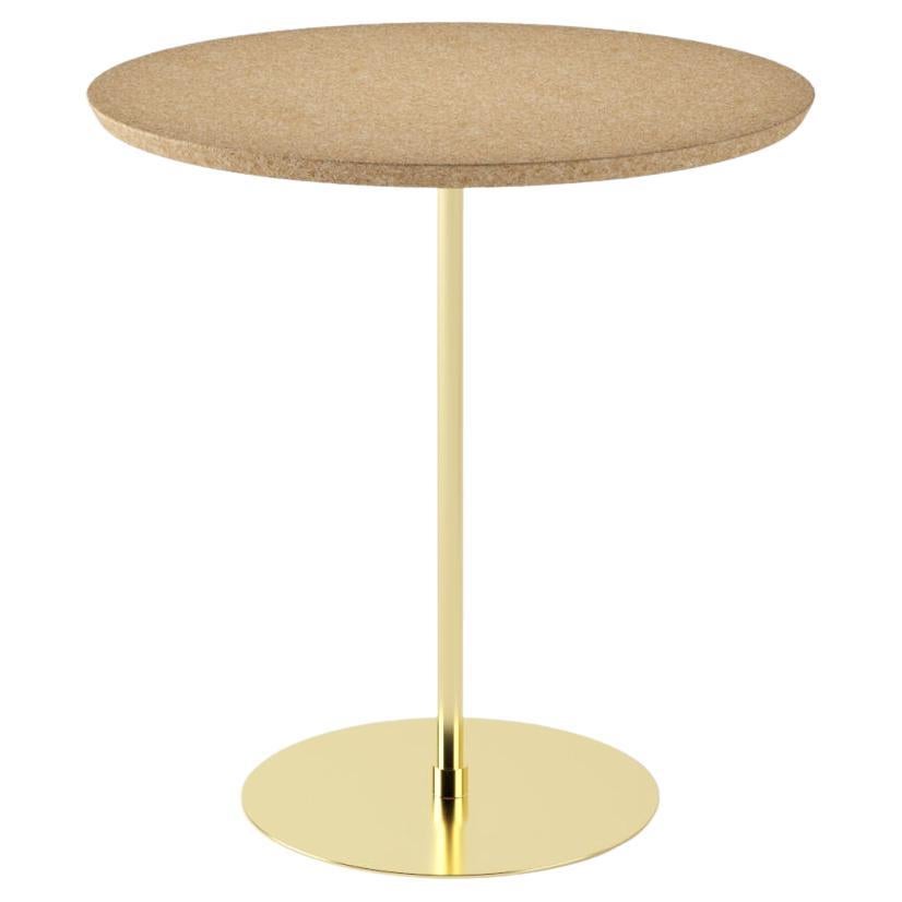 Disco Side Table Brass and Natural Cork by decarvalho atelier For Sale