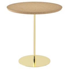 Disco Side Table Brass and Natural Cork by decarvalho atelier