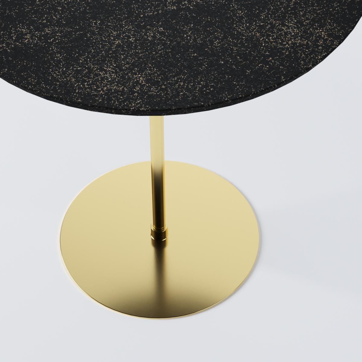 Post-Modern Disco Side Table Brass and Rubberized Black Cork by decarvalho atelier For Sale