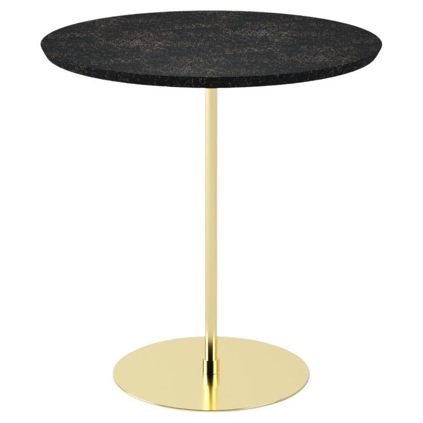 Disco Side Table Brass and Rubberized Black Cork by decarvalho atelier