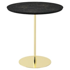 Disco Side Table Brass and Rubberized Black Cork by decarvalho atelier