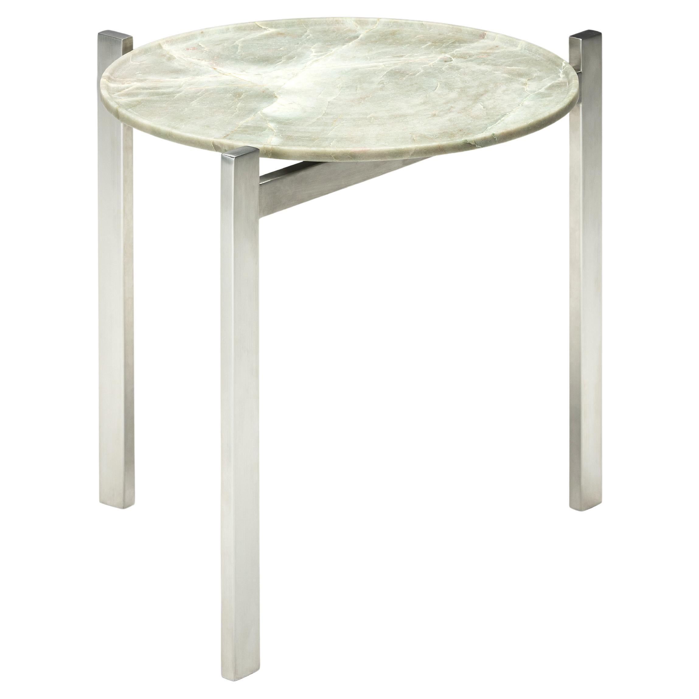 Mesa auxiliar Disco, baja - 2024, piedra y acero inoxidable - by Zanini de Zanine en venta