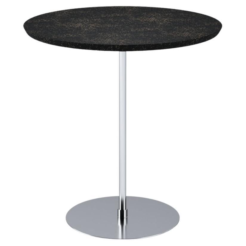 Disco Side Table Nickel and Rubberized Black Cork by Decarvalho Atelier For Sale