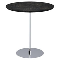 Disco Side Table Nickel and Rubberized Black Cork by Decarvalho Atelier