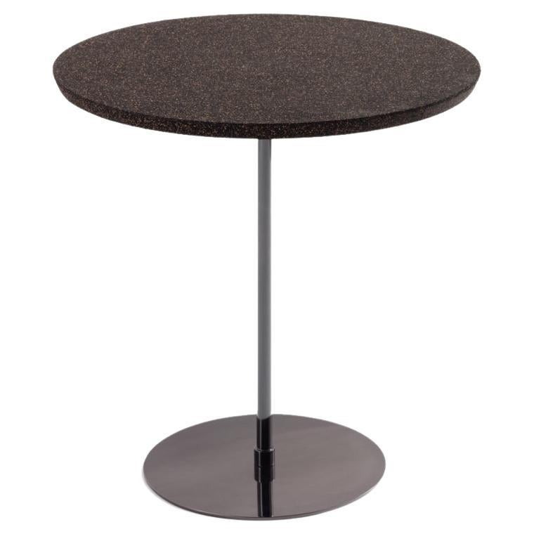 Disco Side Table Onix and Rubberized Black Cork by Decarvalho Atelier For Sale