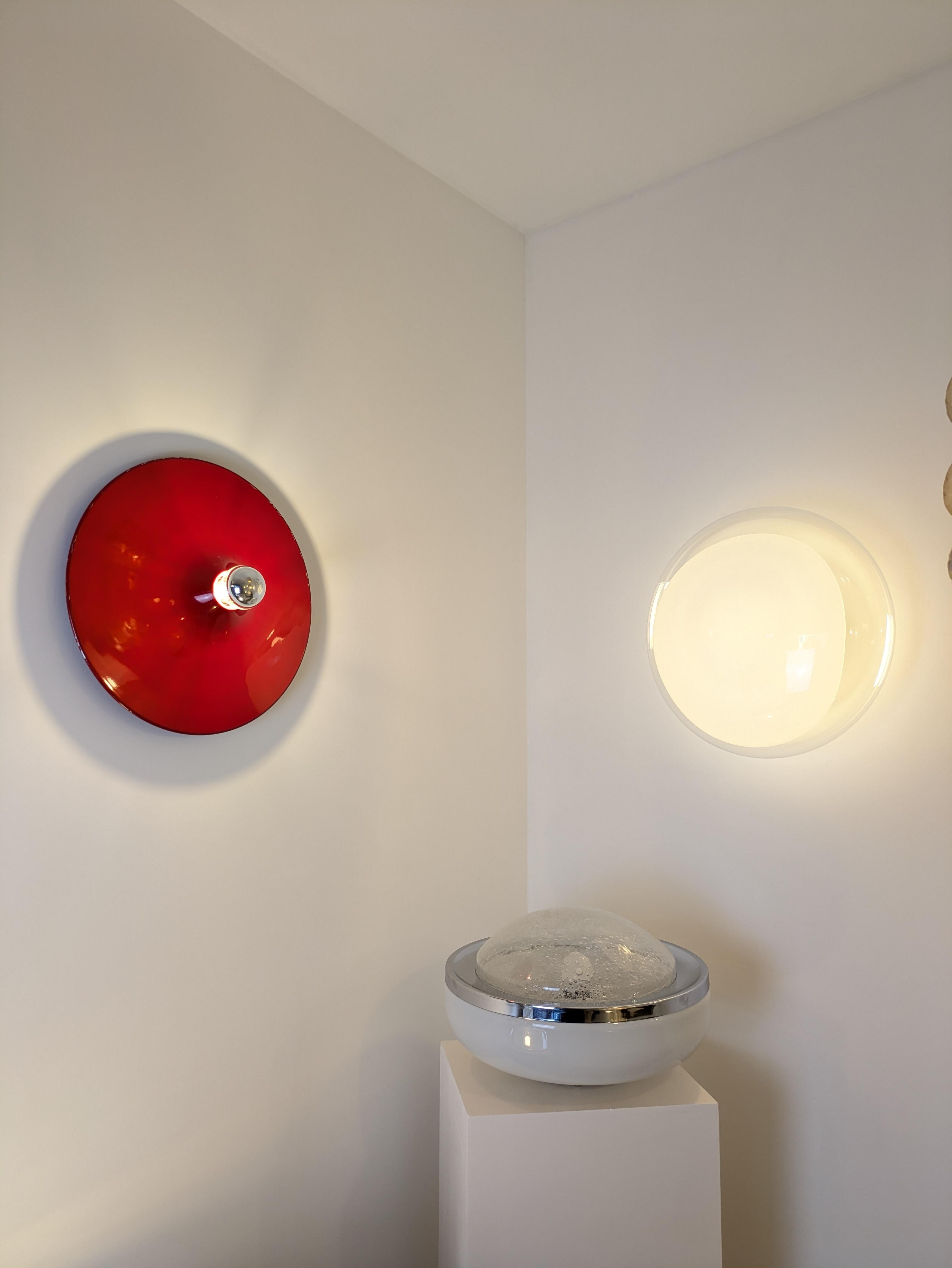 Disco Stilnovo, Gianluigi Gorgoni, Piatto rosso Applique o plafoniera Italia, 1970 in vendita 13
