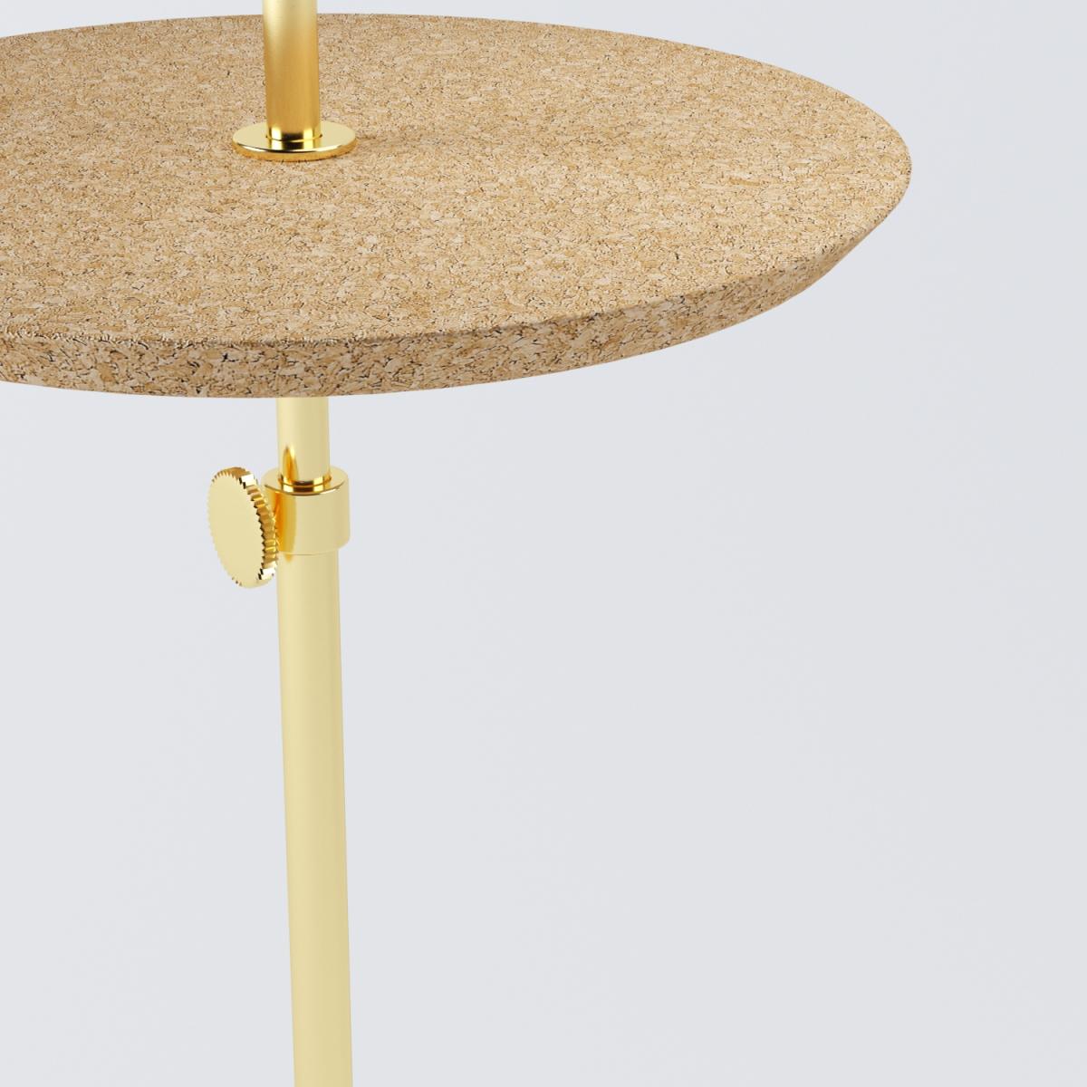 Post-Modern Disco Support Table Brass and Natural Cork by decarvalho atelier For Sale