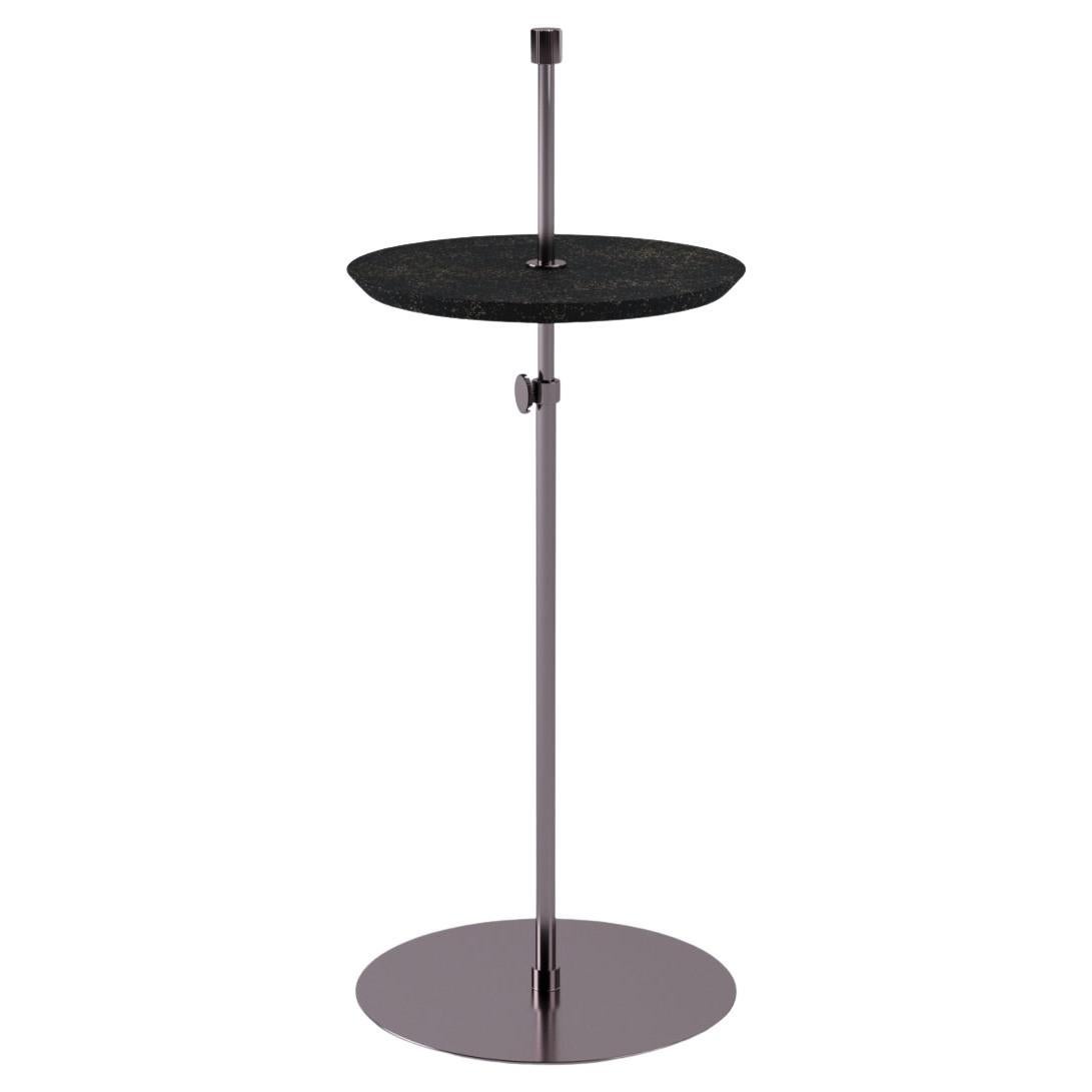 Disco-Stützentisch Onix aus schwarzem Kork mit Gummibeschlägen von Decarvalho Atelier