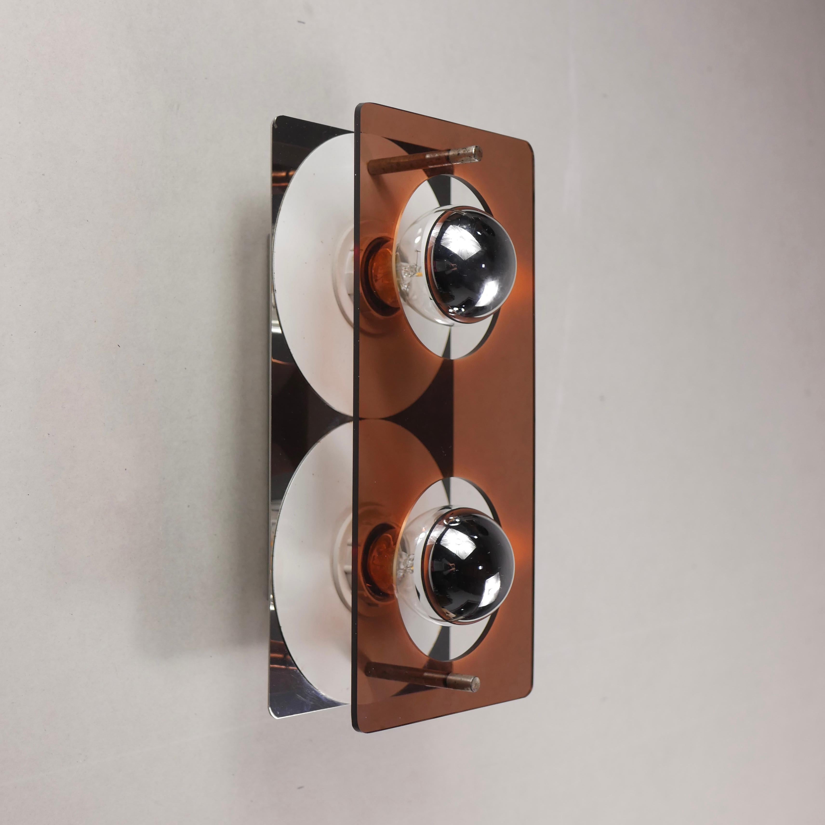 Space Age Disco Wall Light in Plexiglass and Metal by Jocelyne Trocmé for Galerie Oxar
