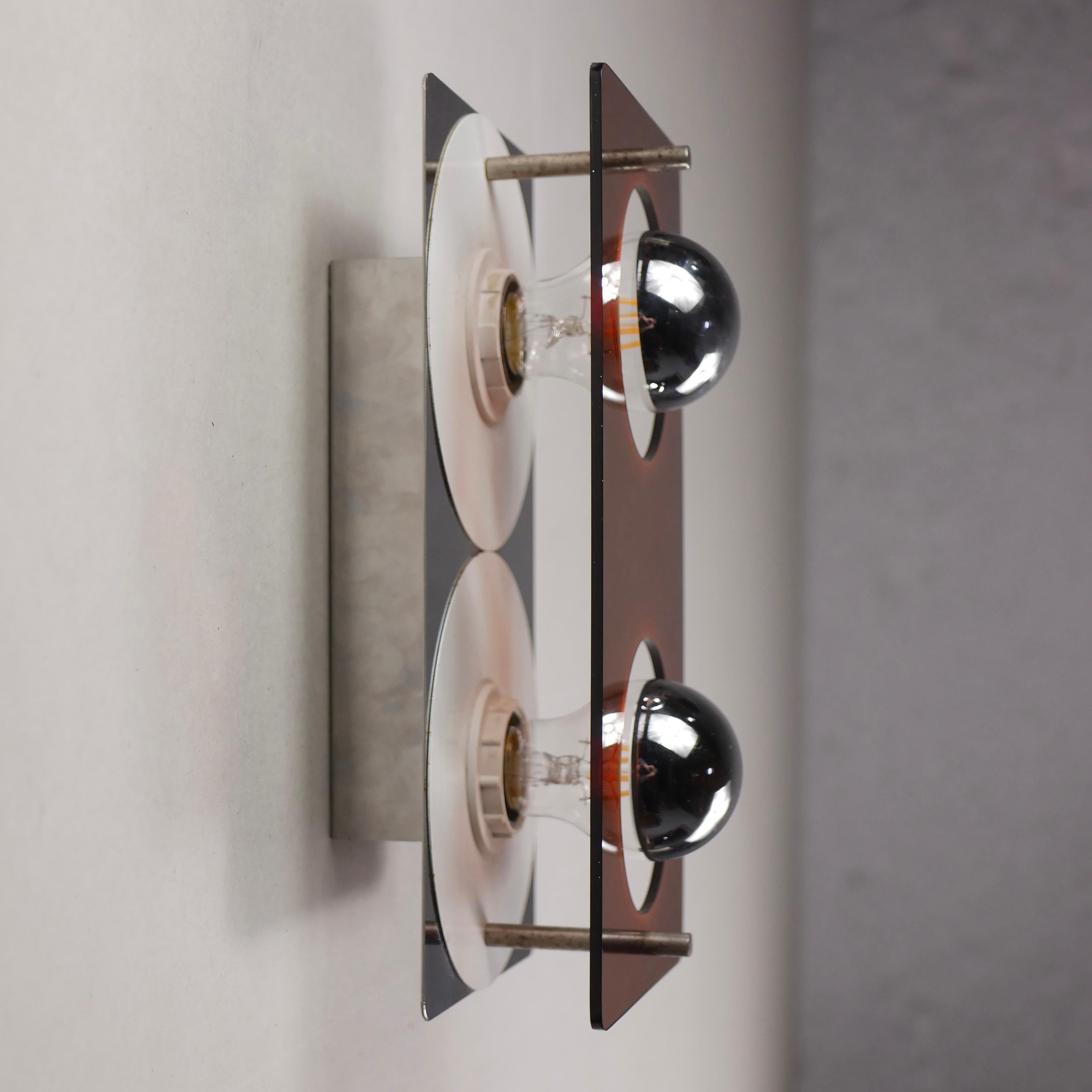 French Disco Wall Light in Plexiglass and Metal by Jocelyne Trocmé for Galerie Oxar