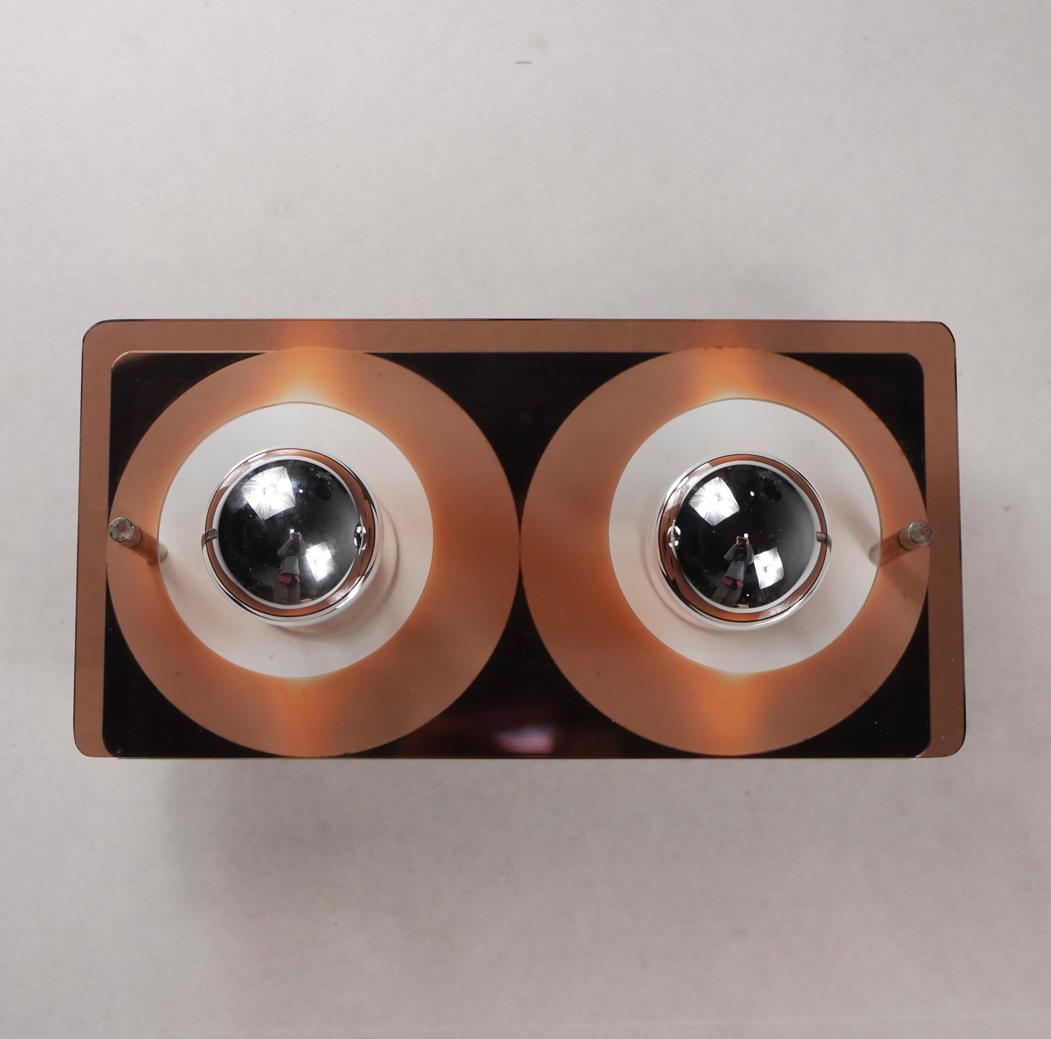 Disco Wall Light in Plexiglass and Metal by Jocelyne Trocmé for Galerie Oxar In Good Condition In Lyon, FR