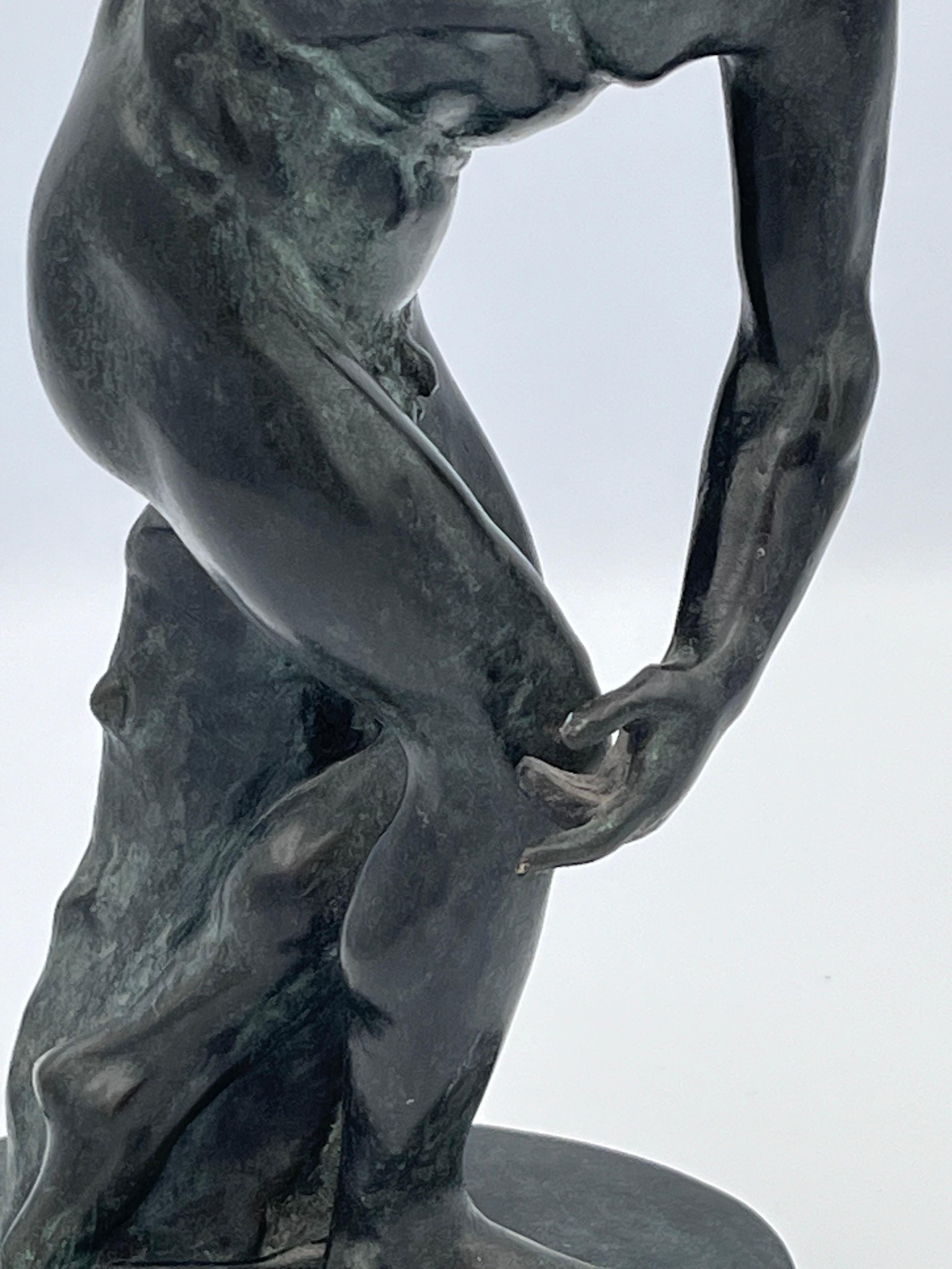 Discobolus Diskuswerfer Classic Bronze-Skulptur im Angebot 5