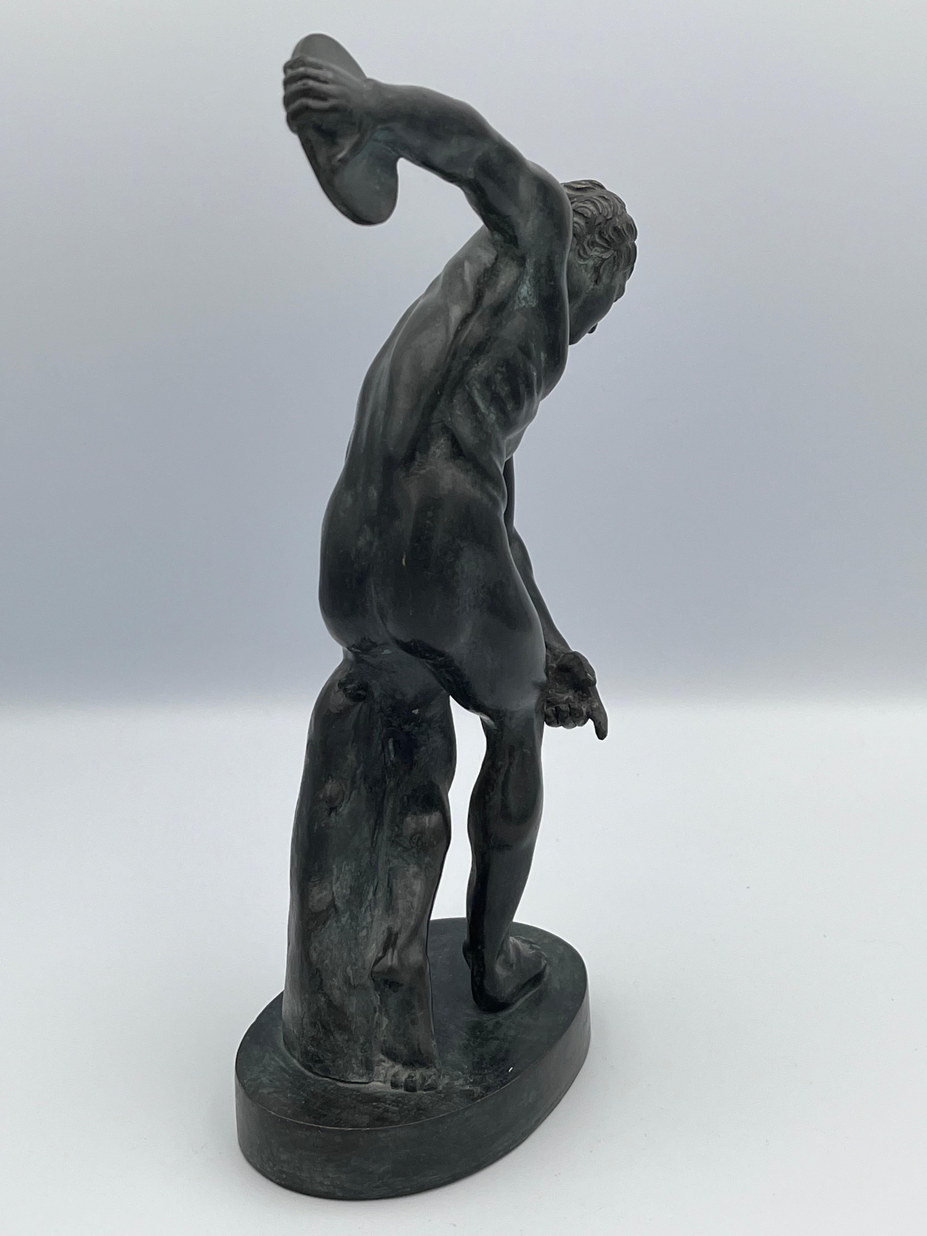 Discobolus Diskuswerfer Classic Bronze-Skulptur im Angebot 2