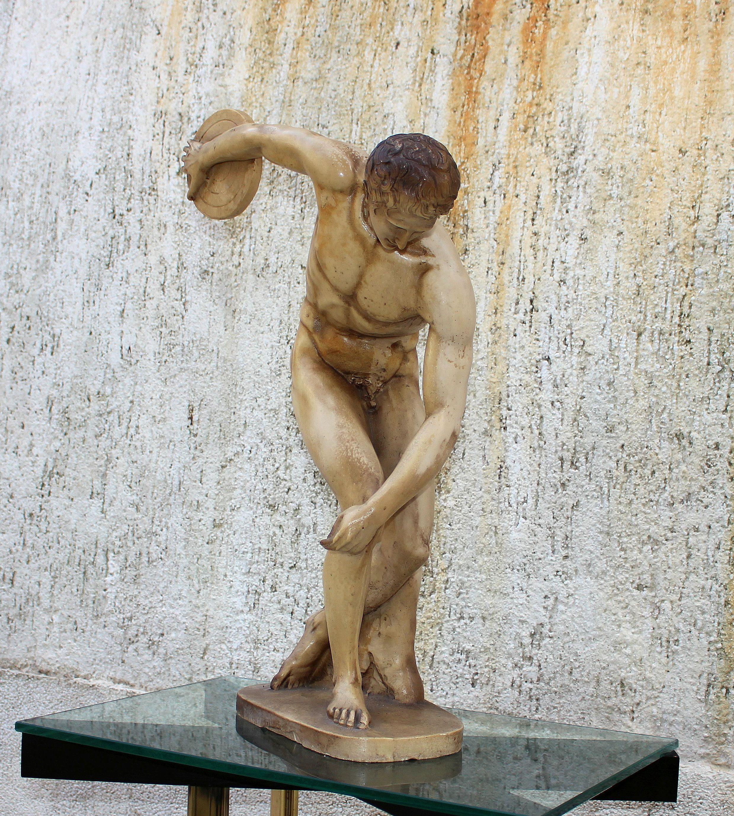 Italian Discobolus Sculpture, circa 1950s For Sale