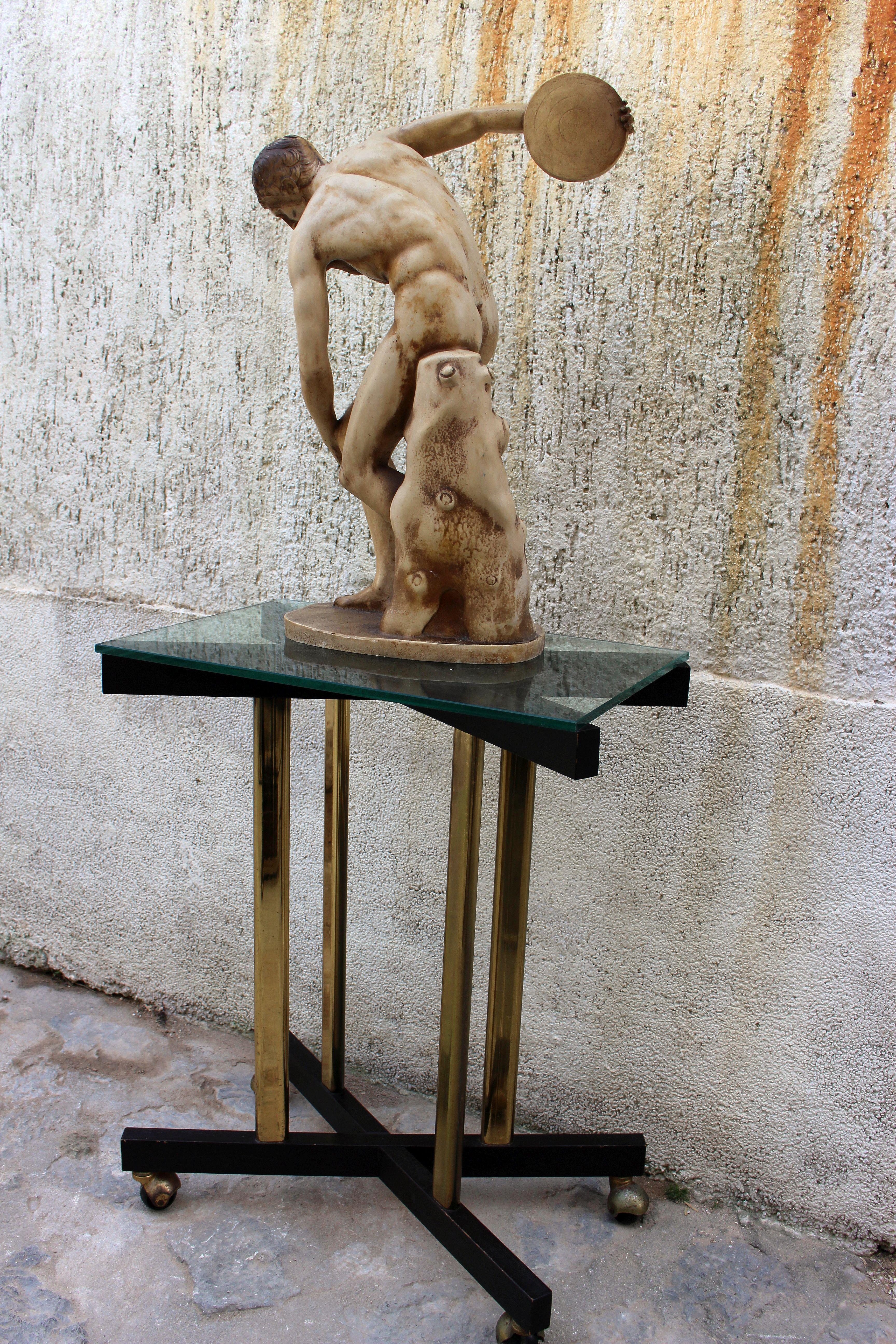 Resin Discobolus Sculpture, circa 1950s For Sale